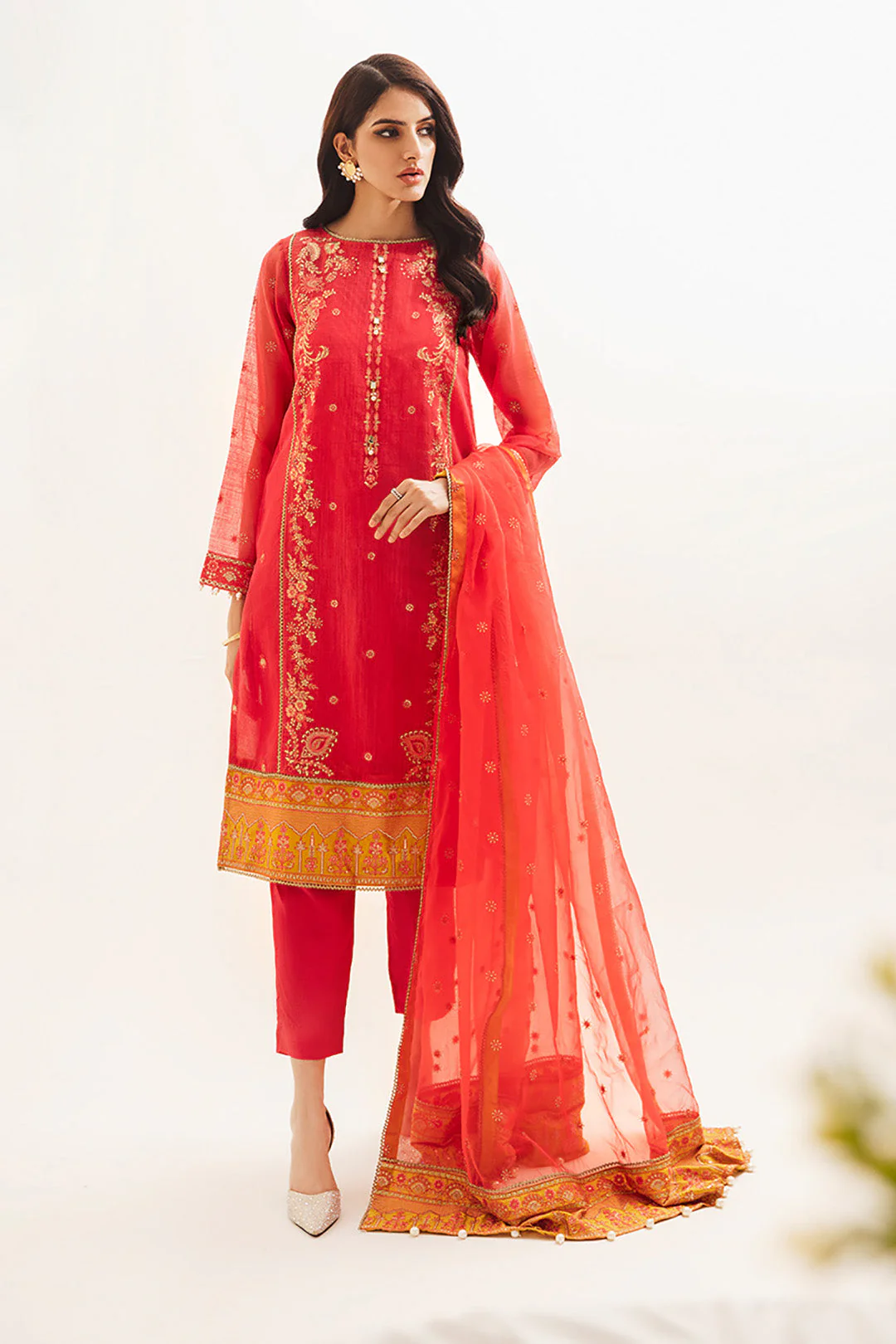Embroidered Shirt Shalwar Dupatta - 0303 - Image 2