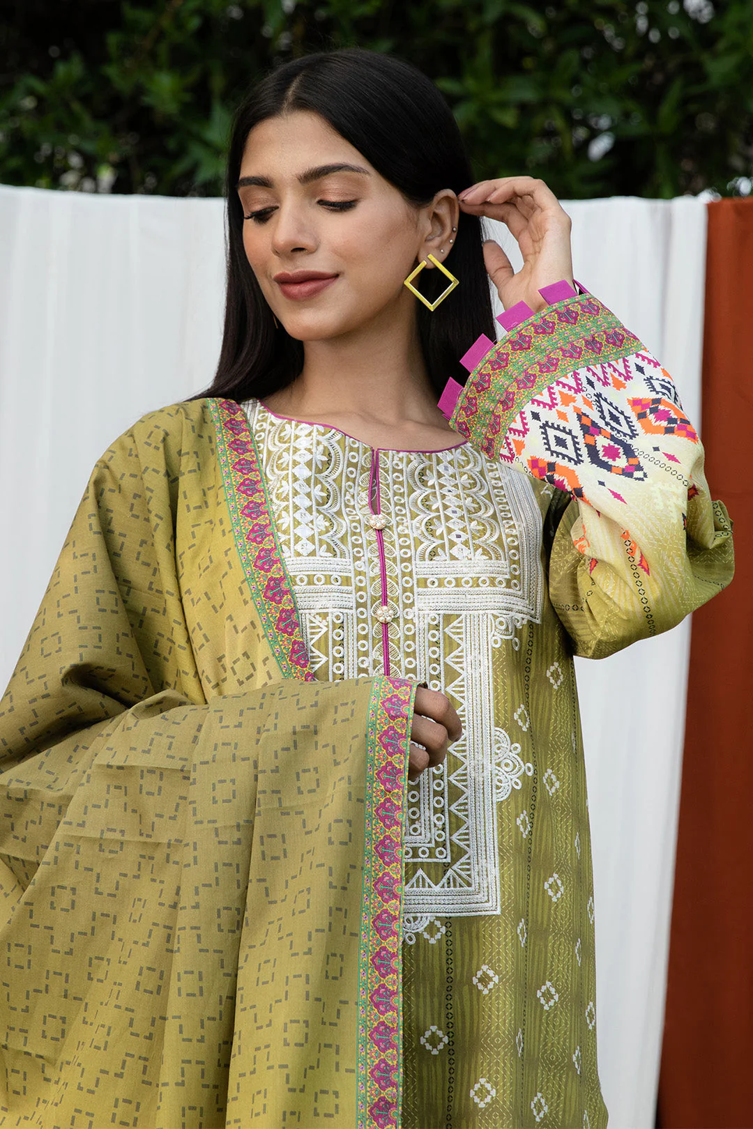 Embroidered Shirt Shalwar Dupatta - 0317 - Image 2