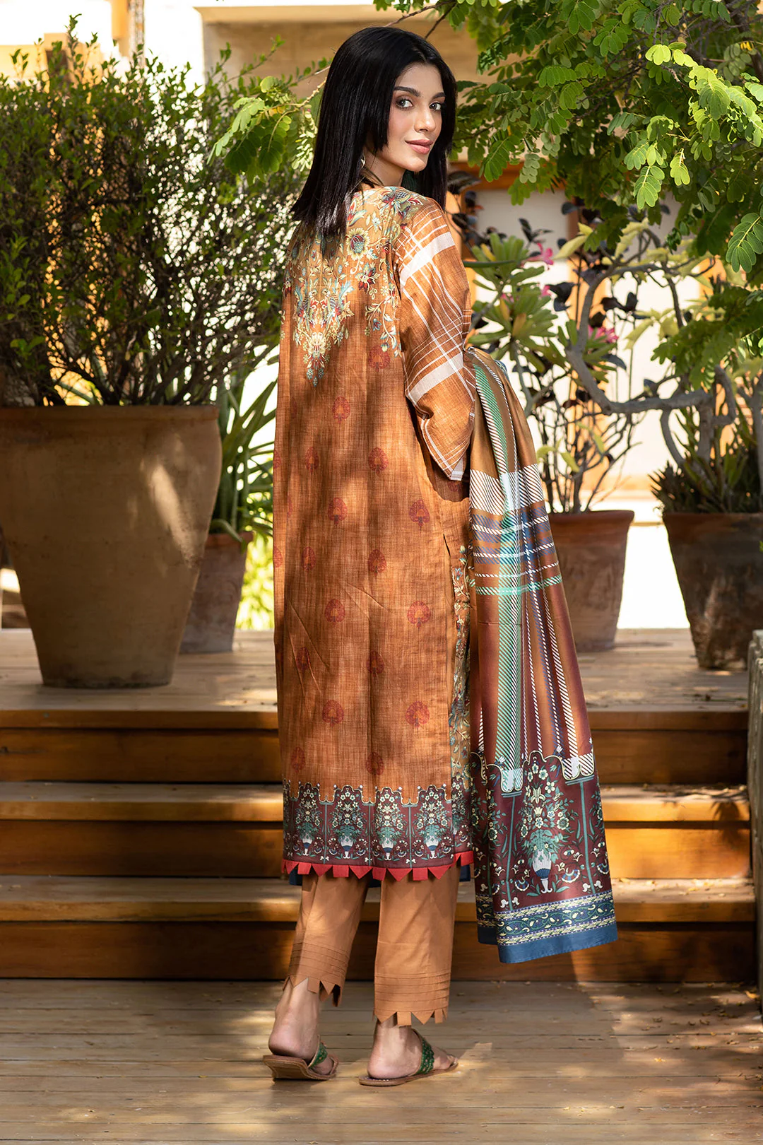 Embroidered Shirt Shalwar Dupatta - 0319 - Image 5