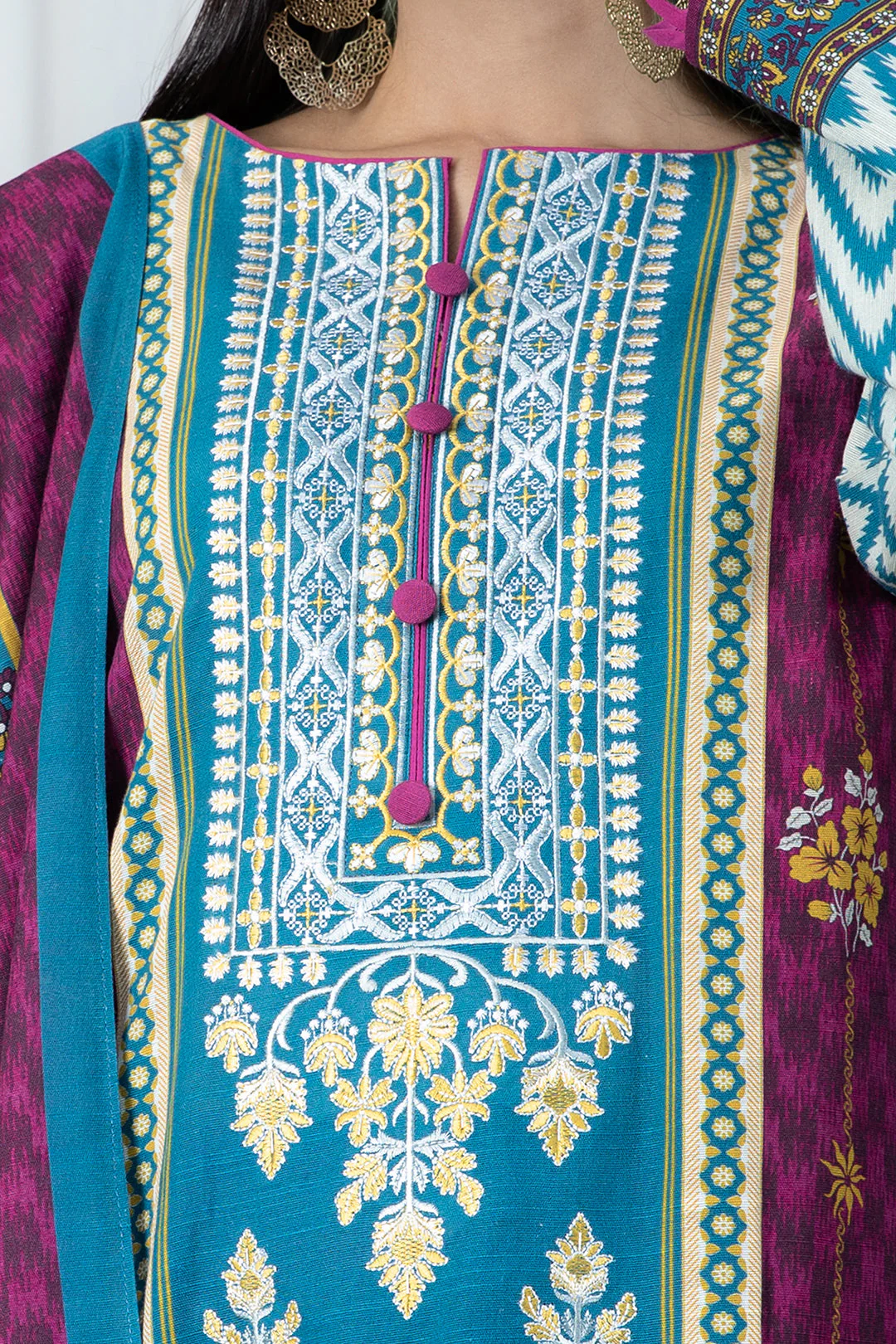 Embroidered Shirt Shalwar Dupatta - 0321 - Image 4