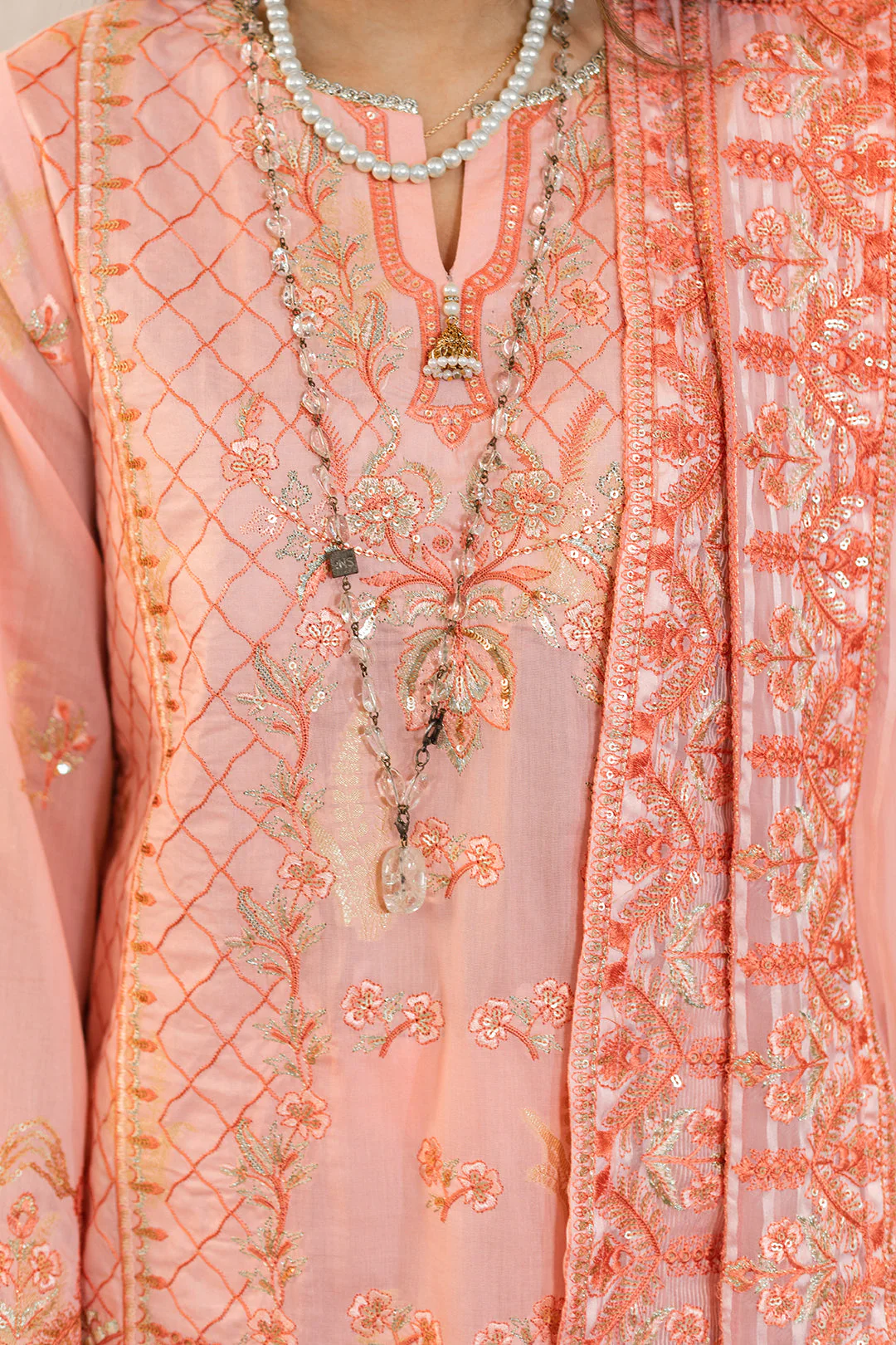 Embroidered Shirt Shalwar Dupatta - 0324 - Image 6