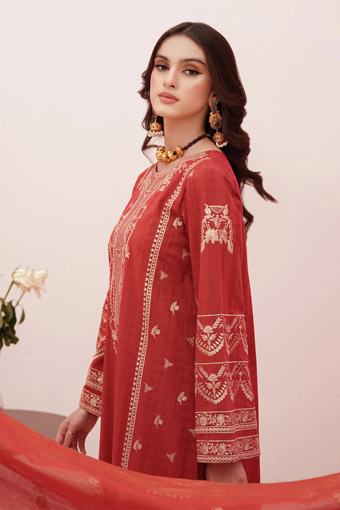 Embroidered Shirt Shalwar Dupatta - 0350