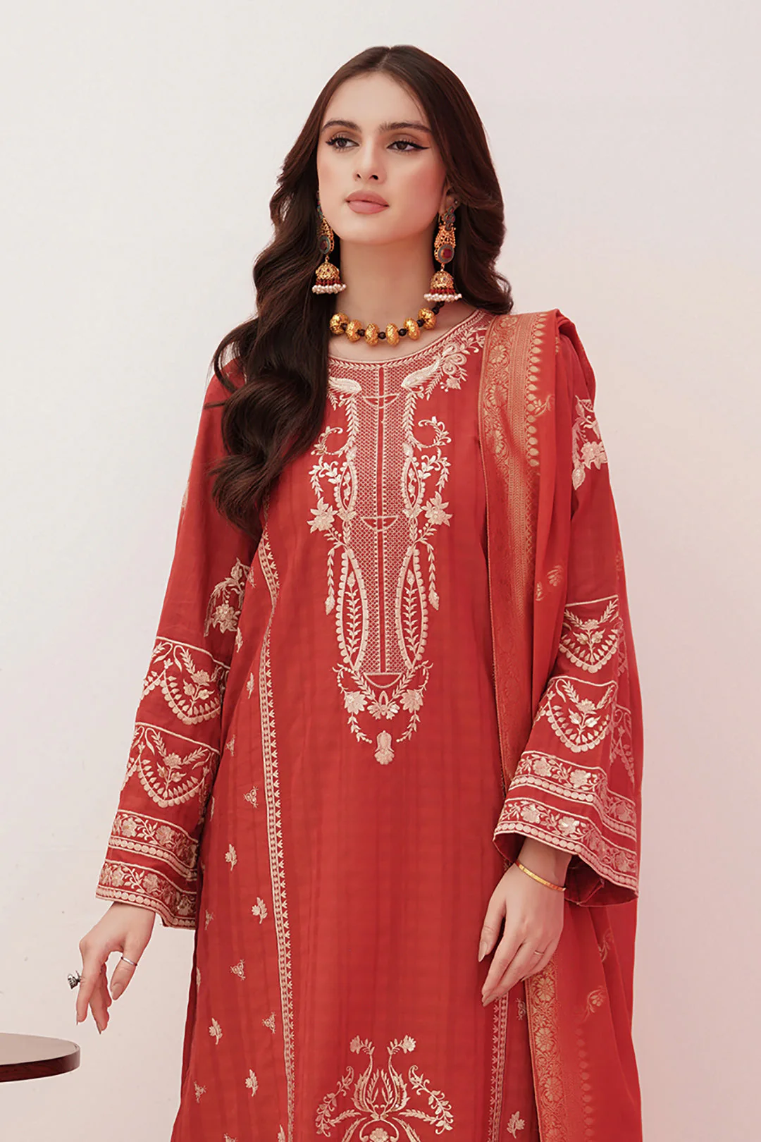 Embroidered Shirt Shalwar Dupatta - 0350 - Image 6