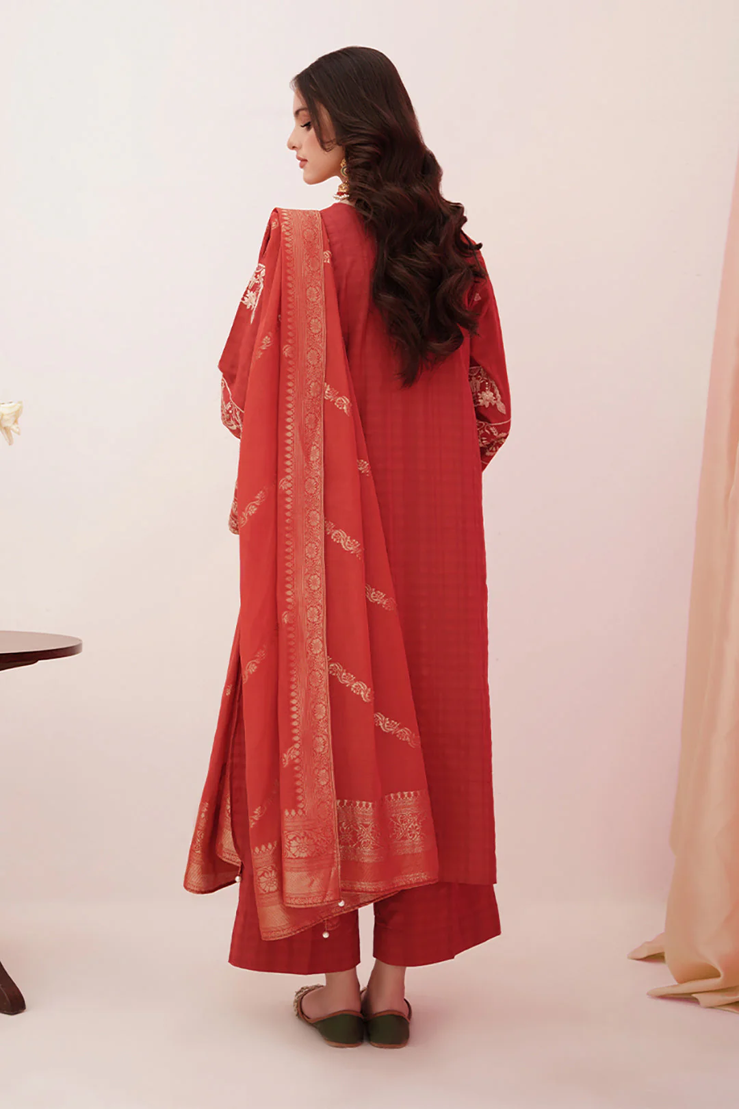 Embroidered Shirt Shalwar Dupatta - 0350 - Image 7