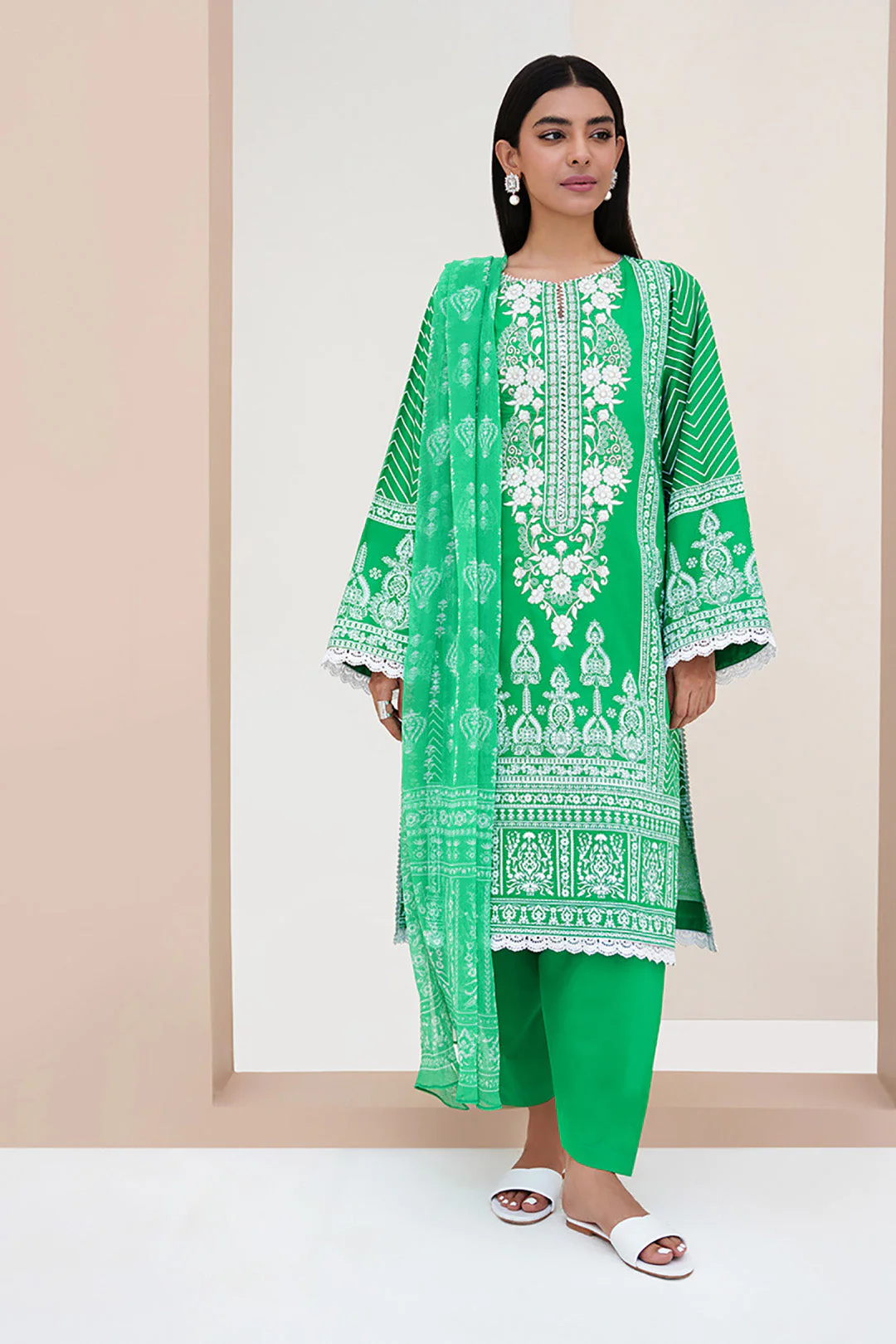 Embroidered Shirt Shalwar Dupatta - 0350