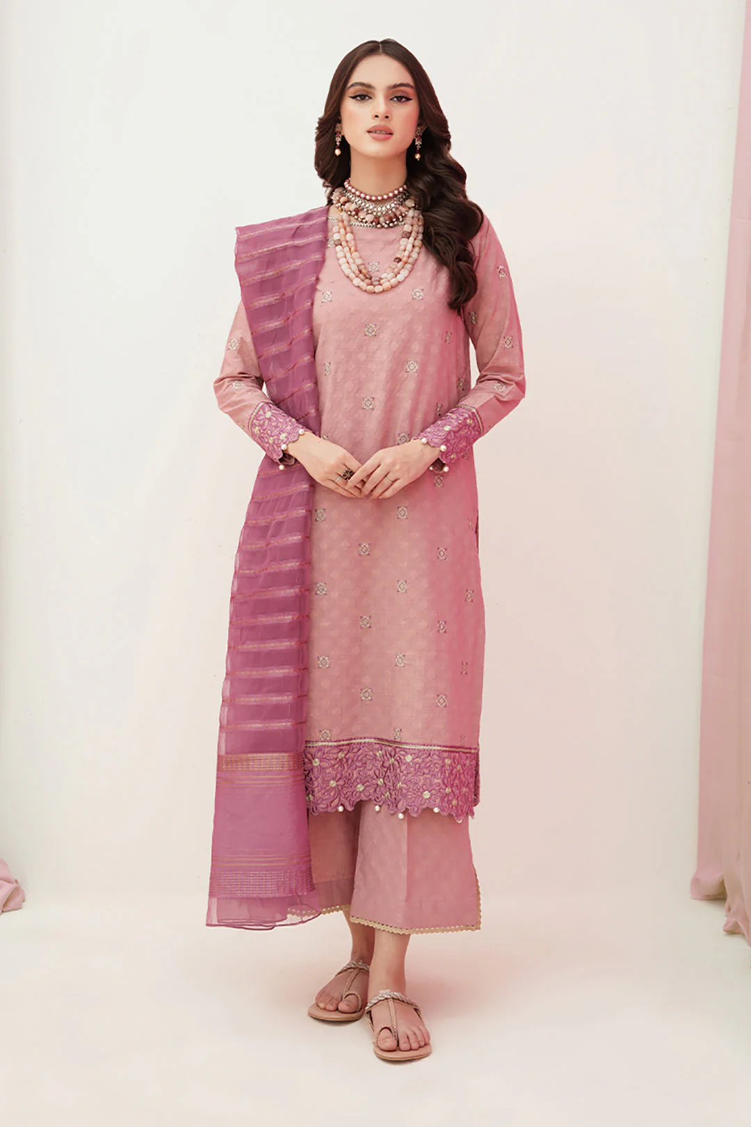 Embroidered Shirt Shalwar Dupatta - 0352 - Image 2
