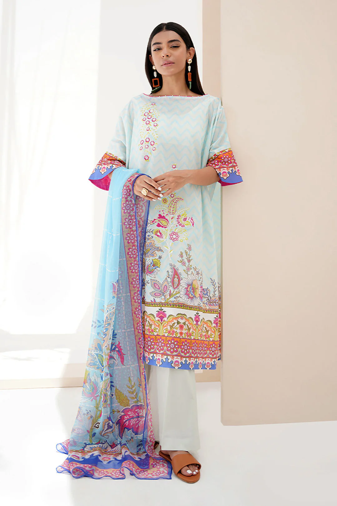 Embroidered Shirt Shalwar Dupatta - 0352
