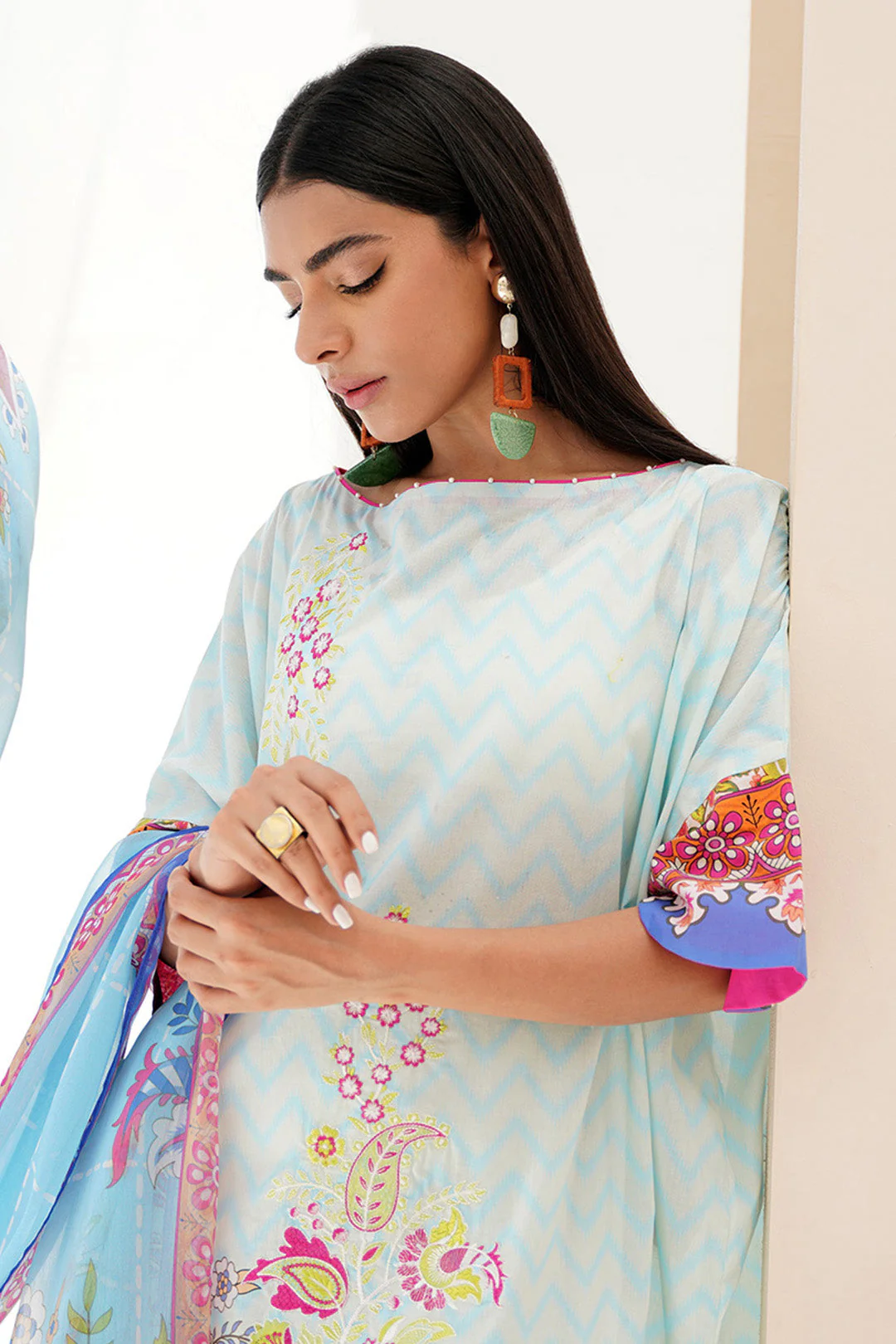 Embroidered Shirt Shalwar Dupatta - 0352 - Image 2