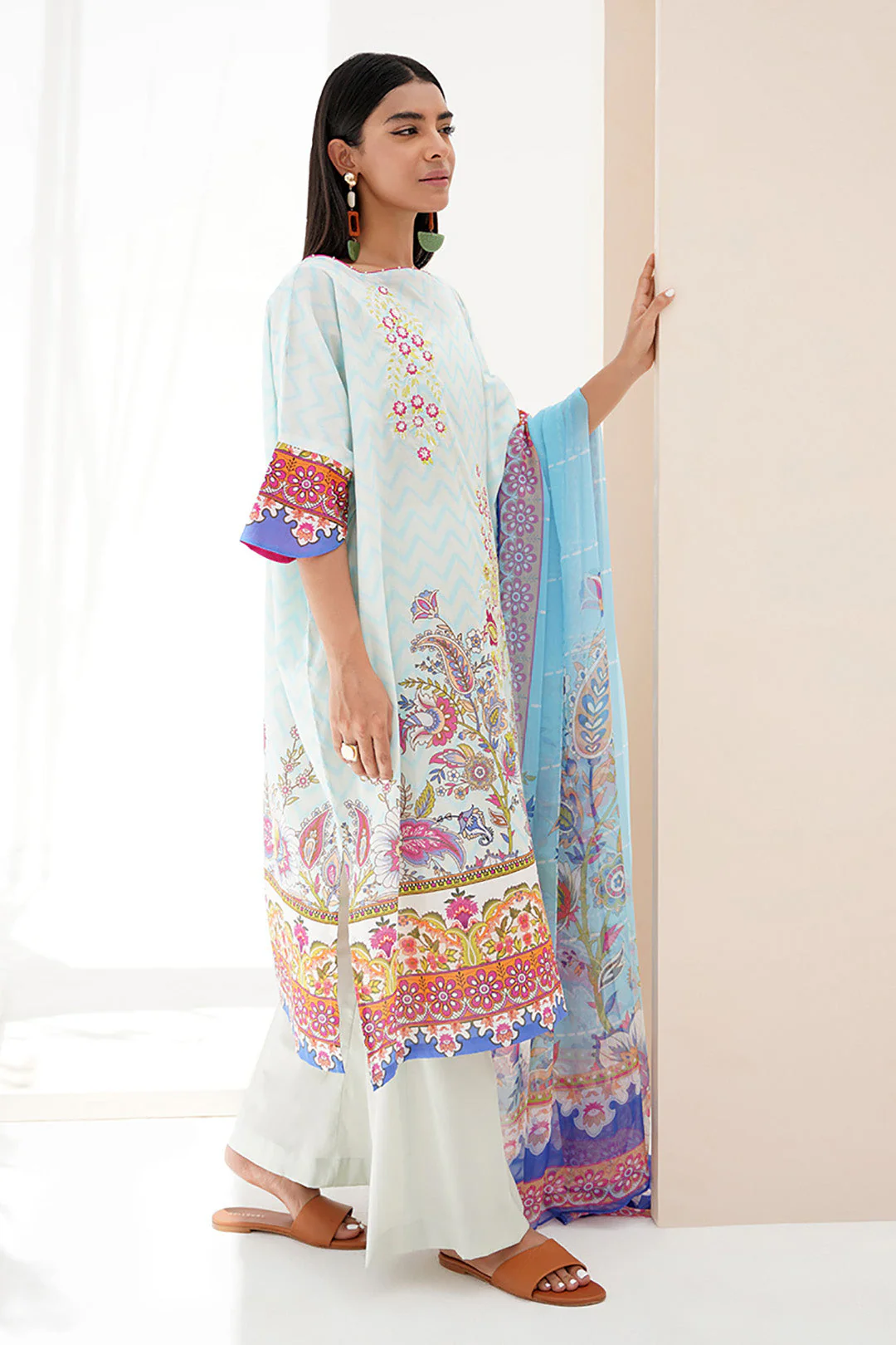 Embroidered Shirt Shalwar Dupatta - 0352 - Image 3