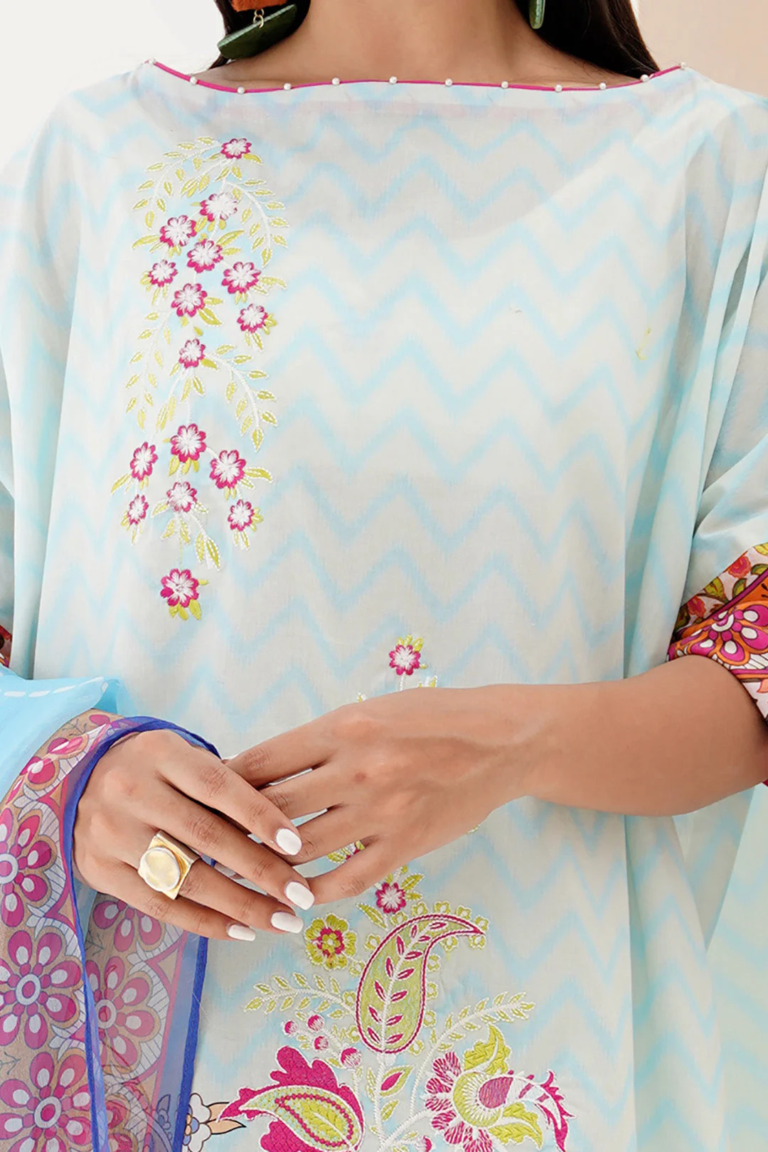 Embroidered Shirt Shalwar Dupatta - 0352 - Image 4