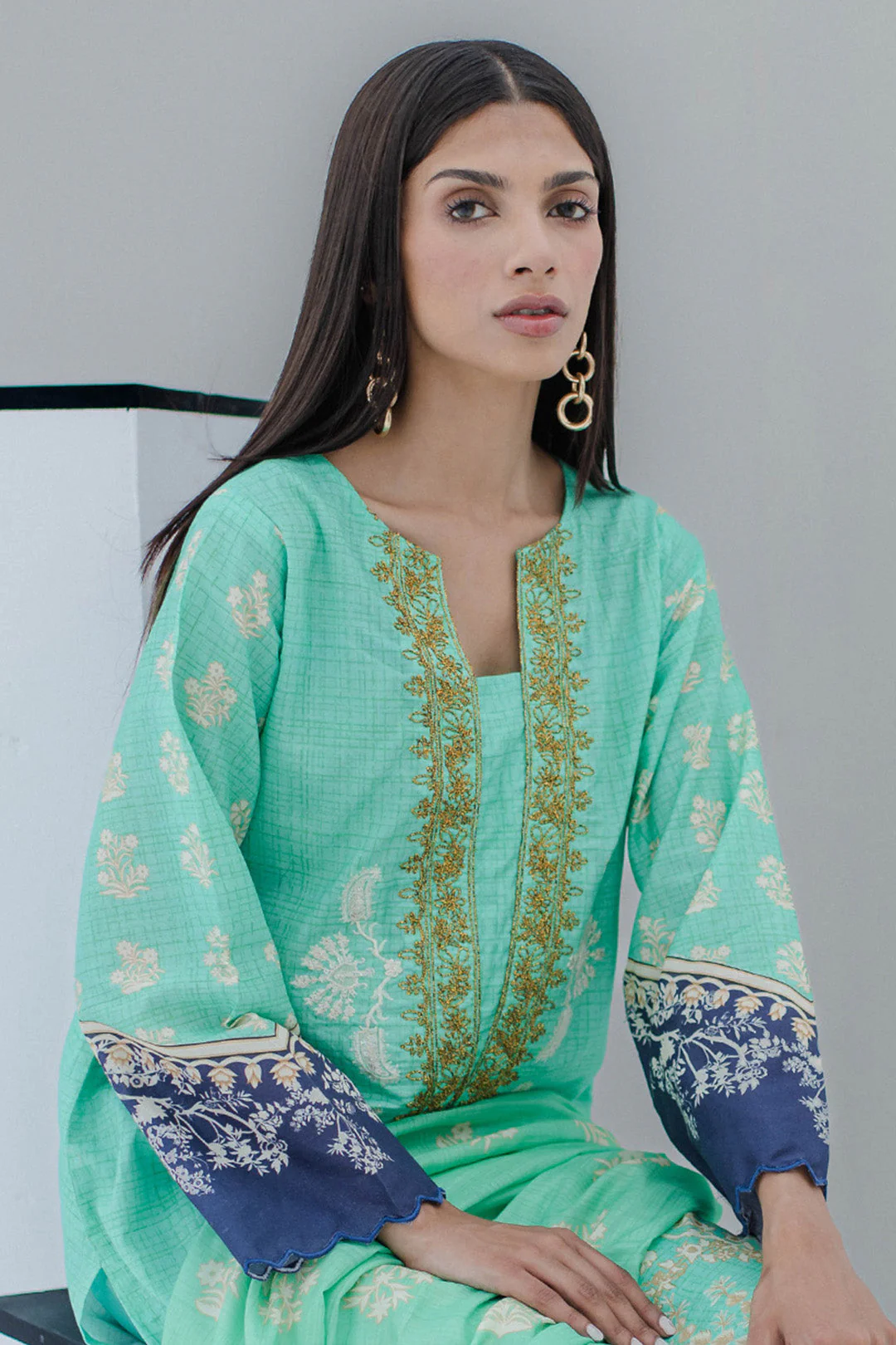 Embroidered Shirt Shalwar Dupatta - 0356 - Image 2