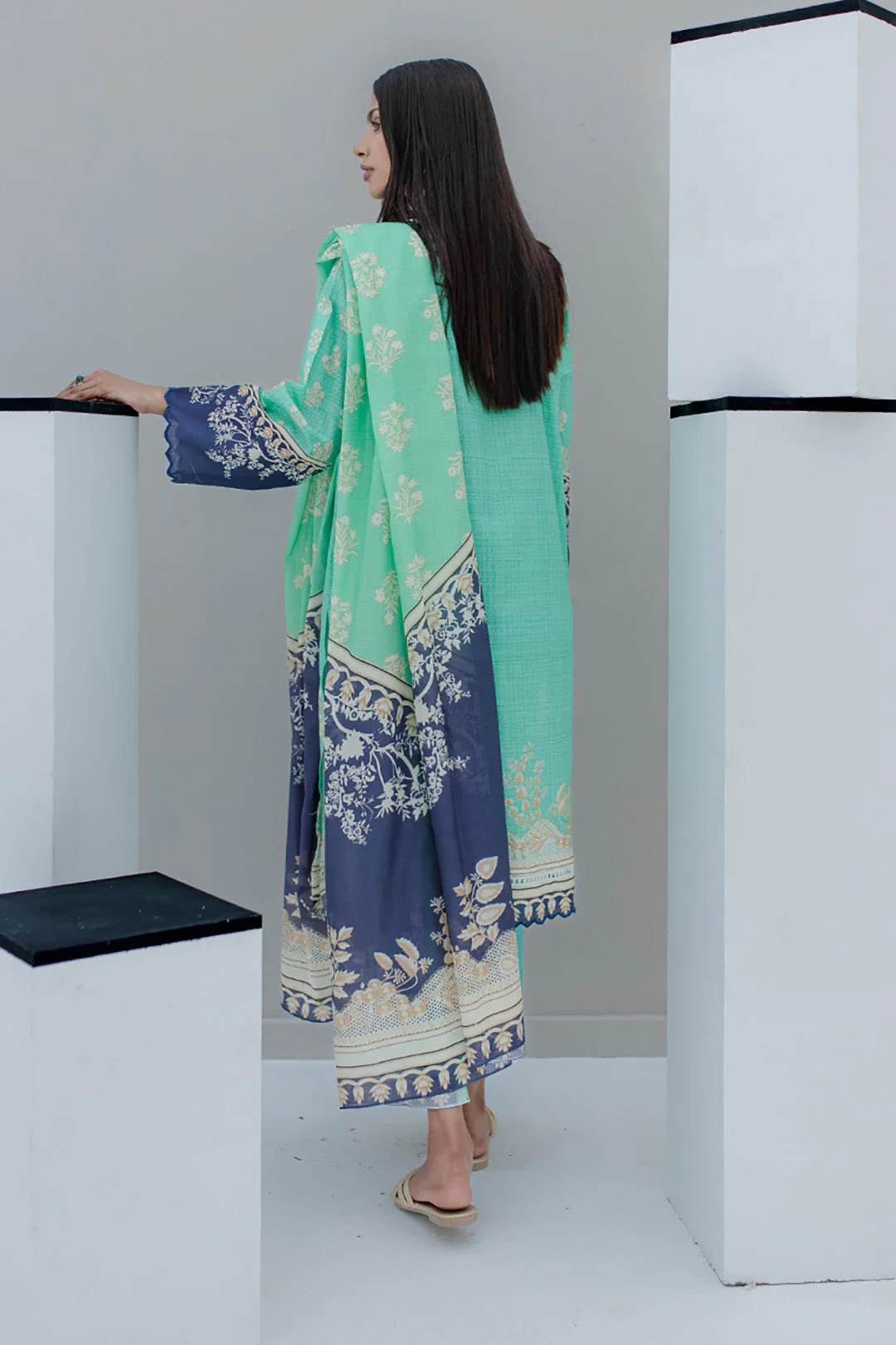Embroidered Shirt Shalwar Dupatta - 0356 - Image 5