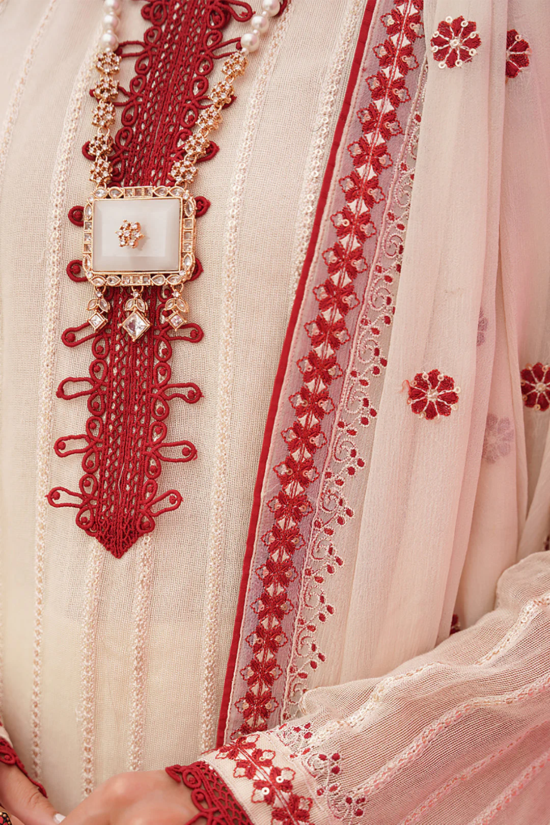 Embroidered Shirt Shalwar Dupatta - 0363 - Image 4