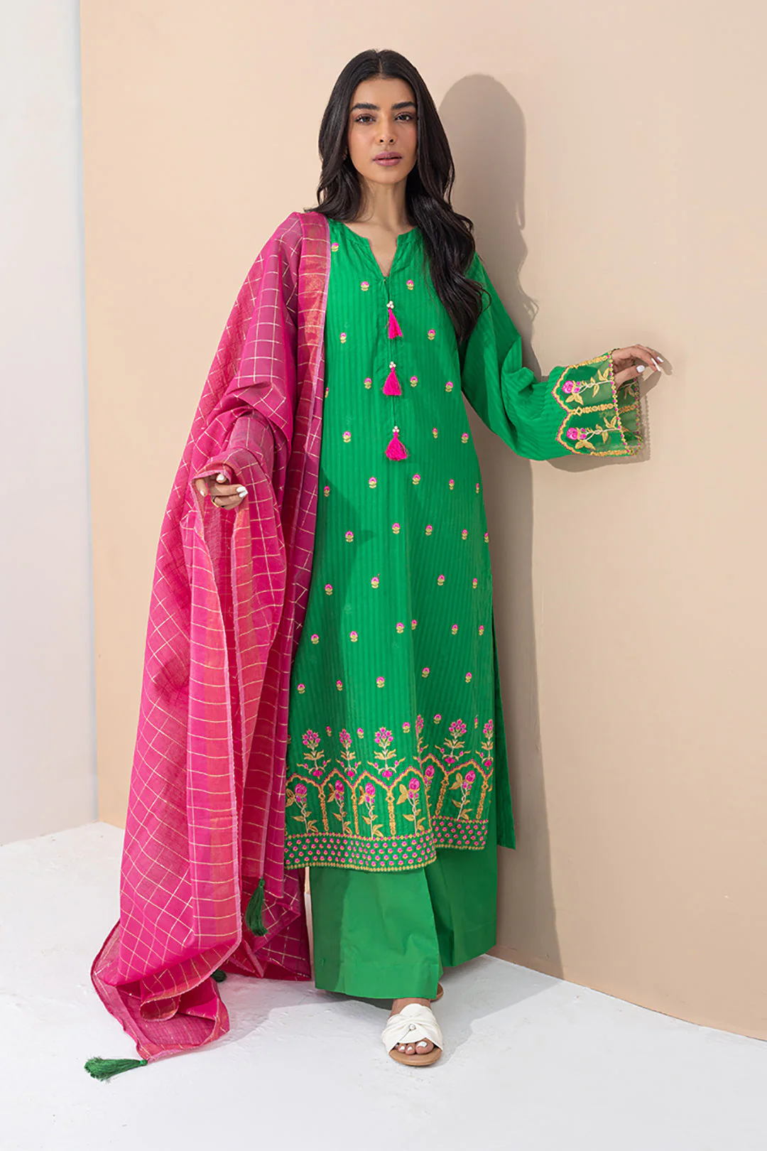 Embroidered Shirt Shalwar Dupatta - 0363 - Image 2