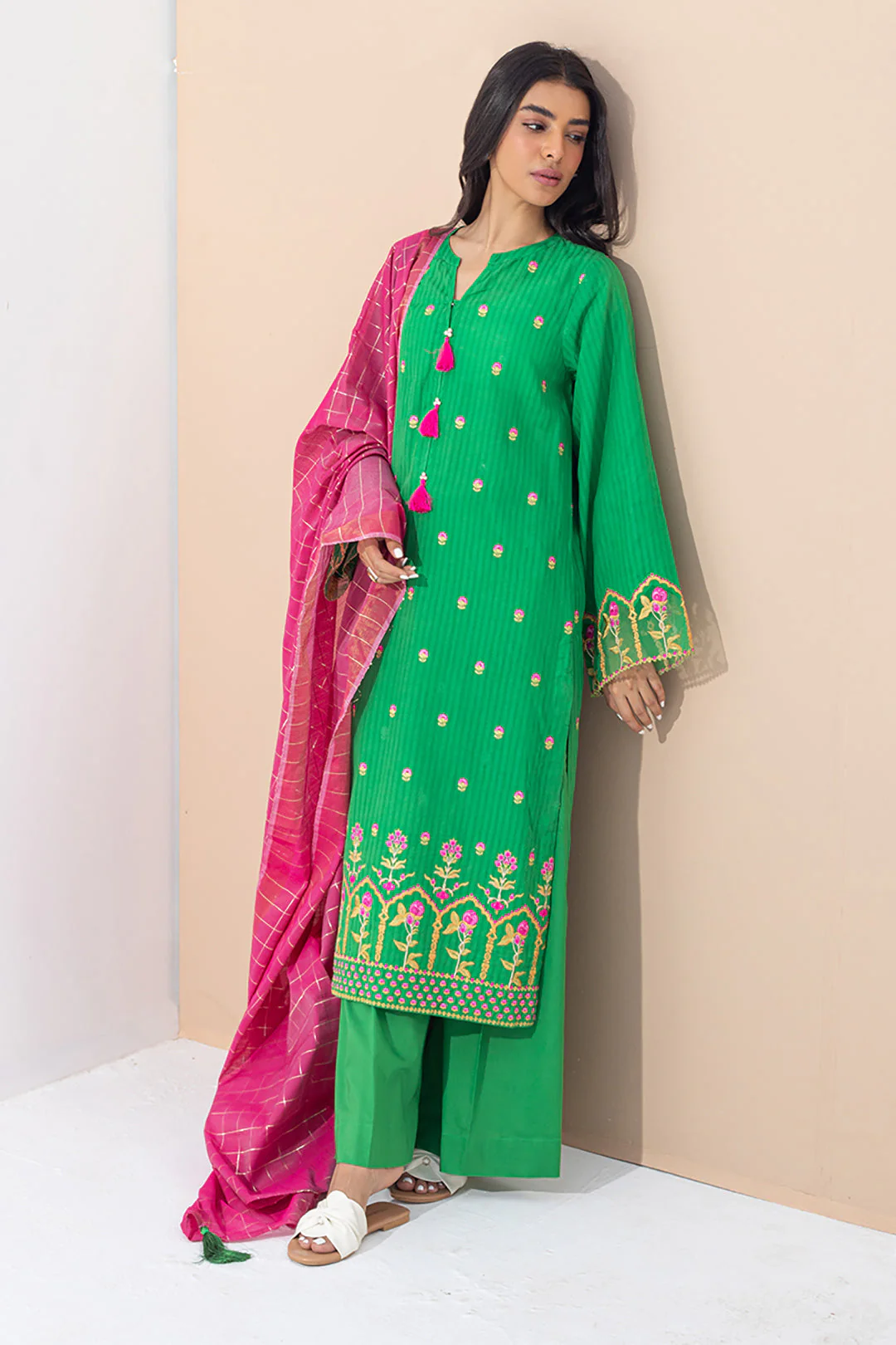 Embroidered Shirt Shalwar Dupatta - 0363 - Image 3