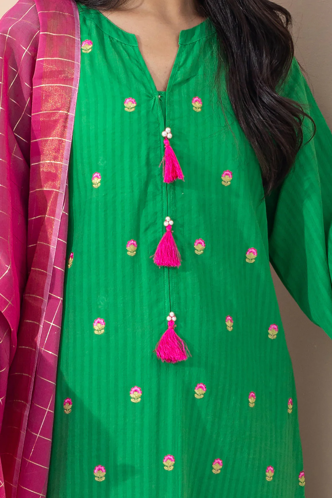 Embroidered Shirt Shalwar Dupatta - 0363 - Image 4