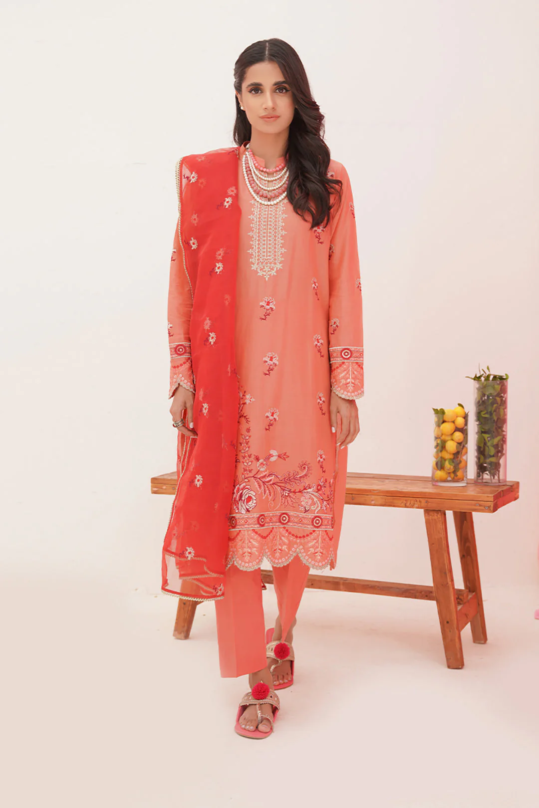 Embroidered Shirt Shalwar Dupatta - 0365 - Image 2