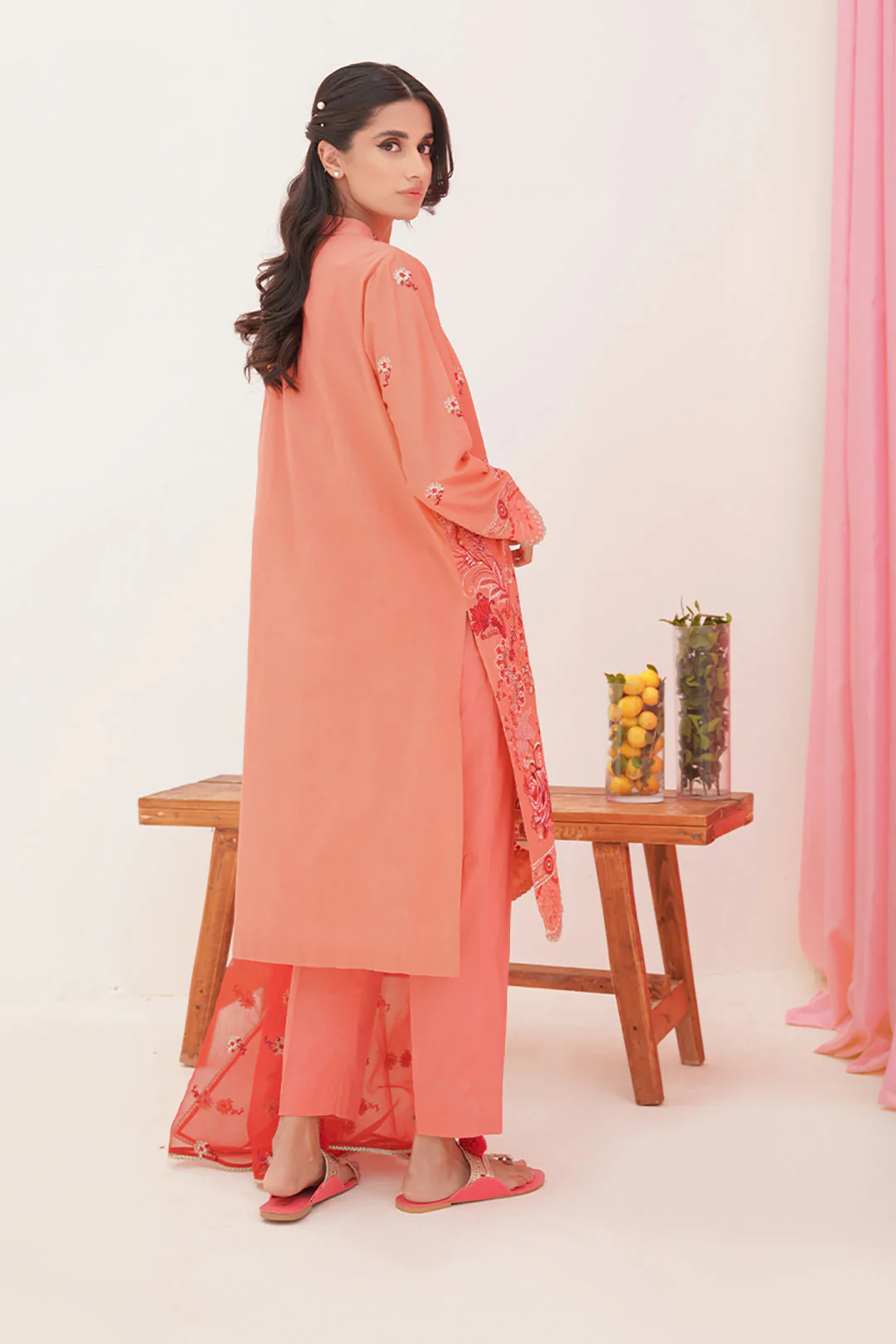 Embroidered Shirt Shalwar Dupatta - 0365 - Image 7