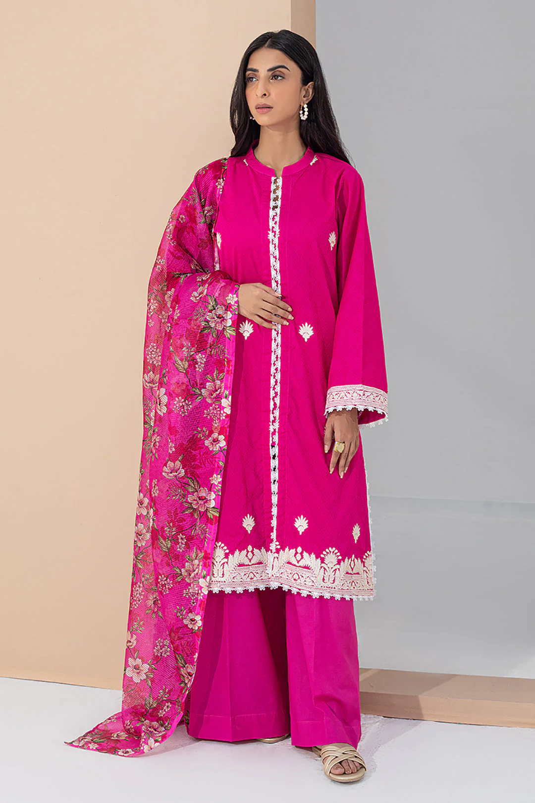 Embroidered Shirt Shalwar Dupatta - 0365 - Image 2