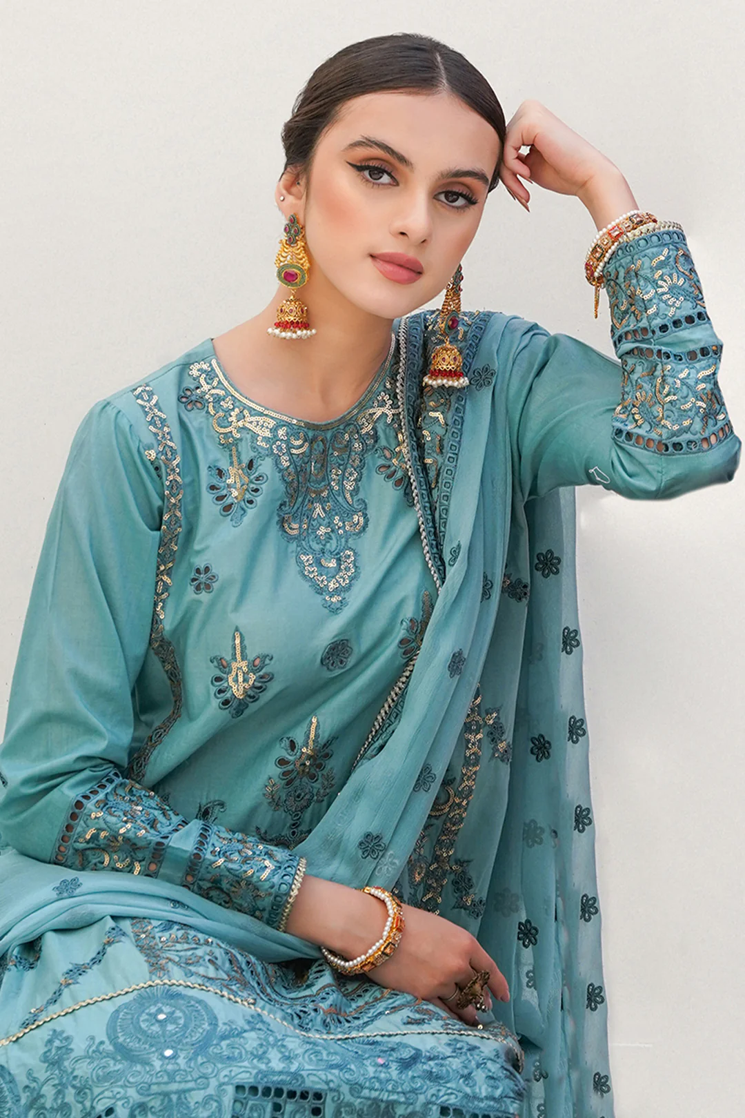 Embroidered Shirt Shalwar Dupatta - 0366