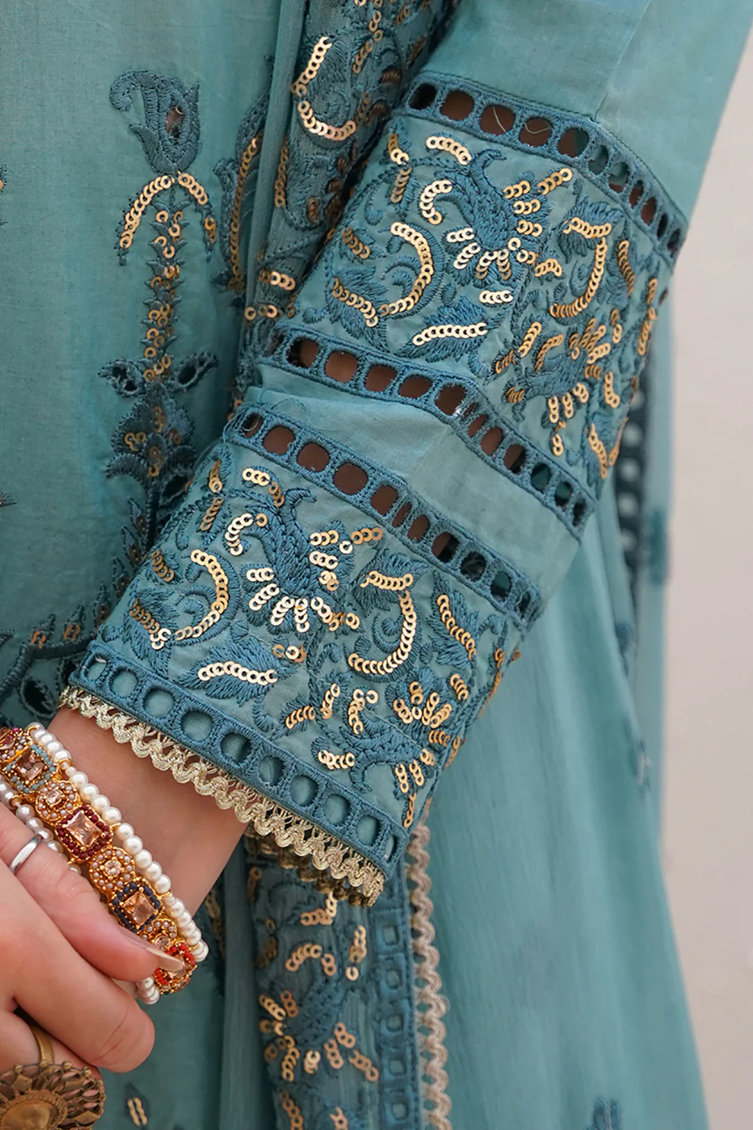 Embroidered Shirt Shalwar Dupatta - 0366 - Image 6