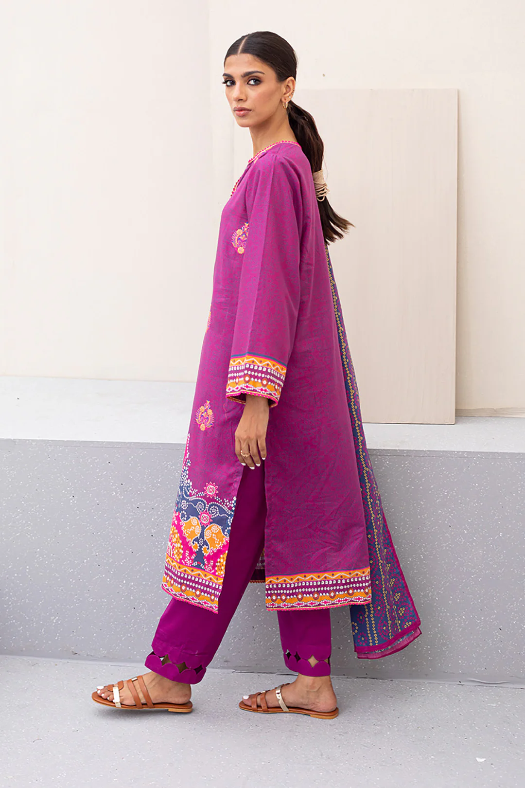 Embroidered Shirt Shalwar Dupatta - 0421 - Image 3