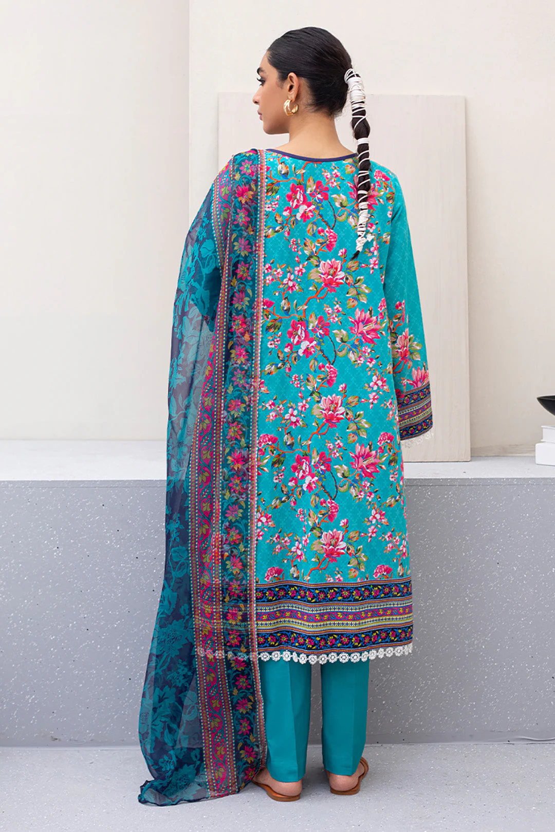 Embroidered Shirt Shalwar Dupatta - 0422 - Image 5