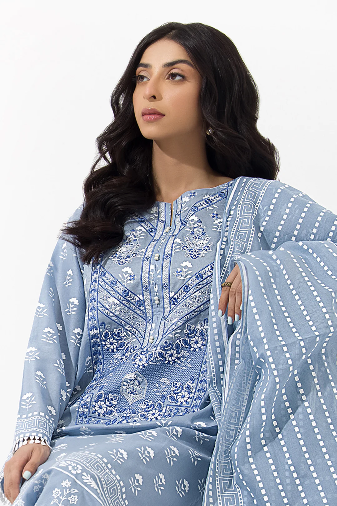 Embroidered Shirt Shalwar Dupatta - 0423 - Image 2