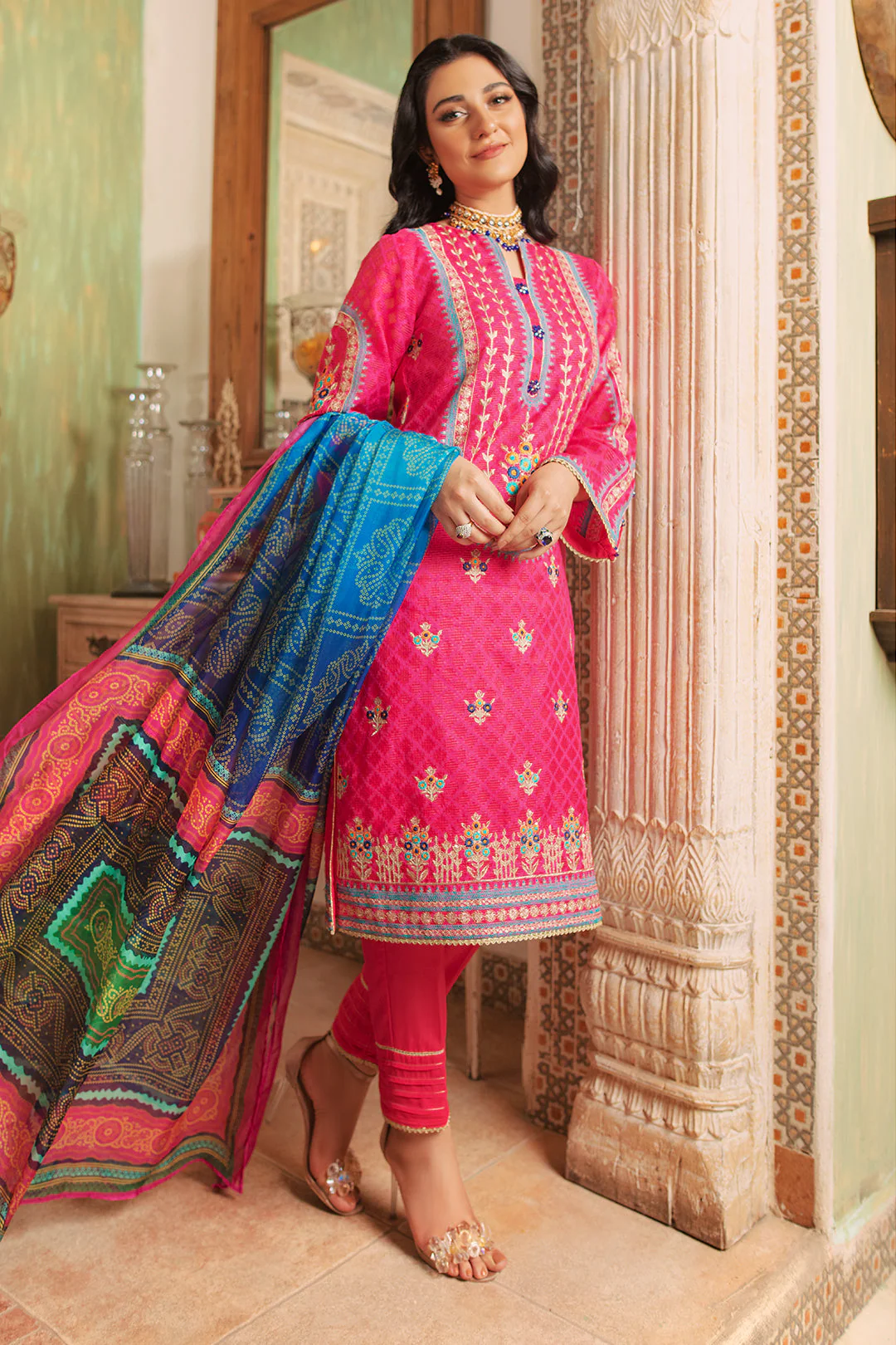 Embroidered Shirt Shalwar Dupatta - 0429 - Image 3