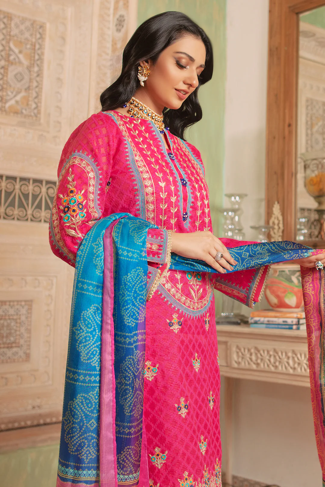 Embroidered Shirt Shalwar Dupatta - 0429 - Image 6