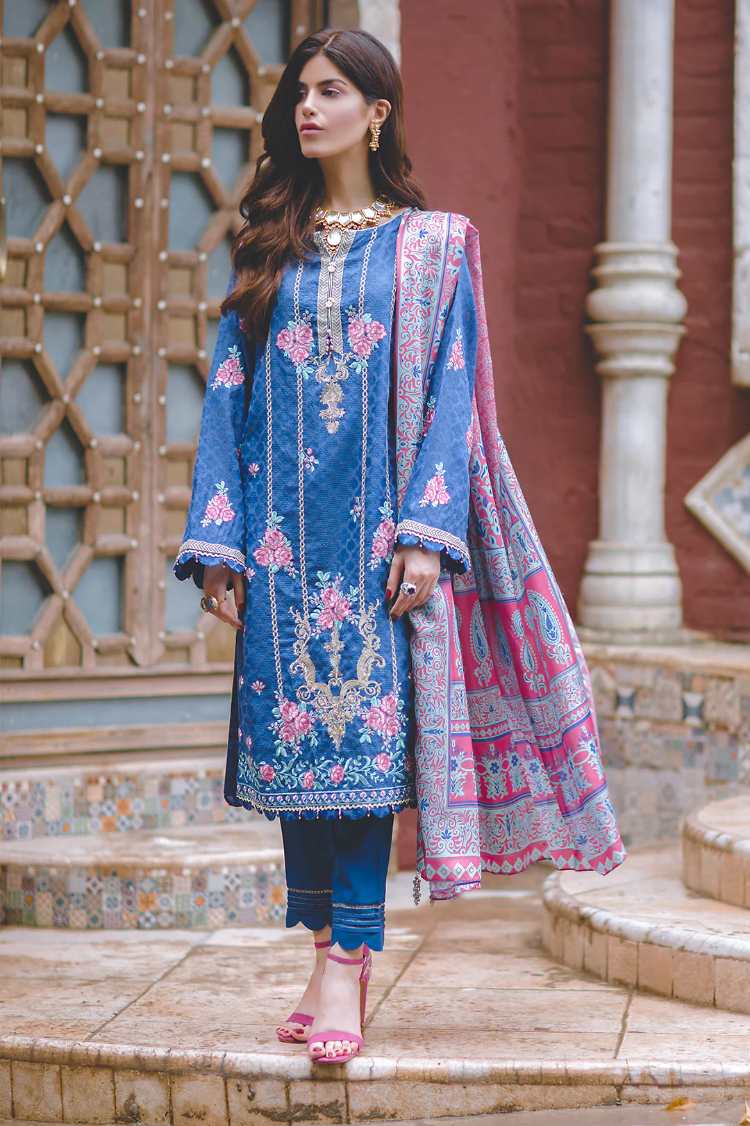 Embroidered Shirt Shalwar Dupatta - 0432 - Image 3