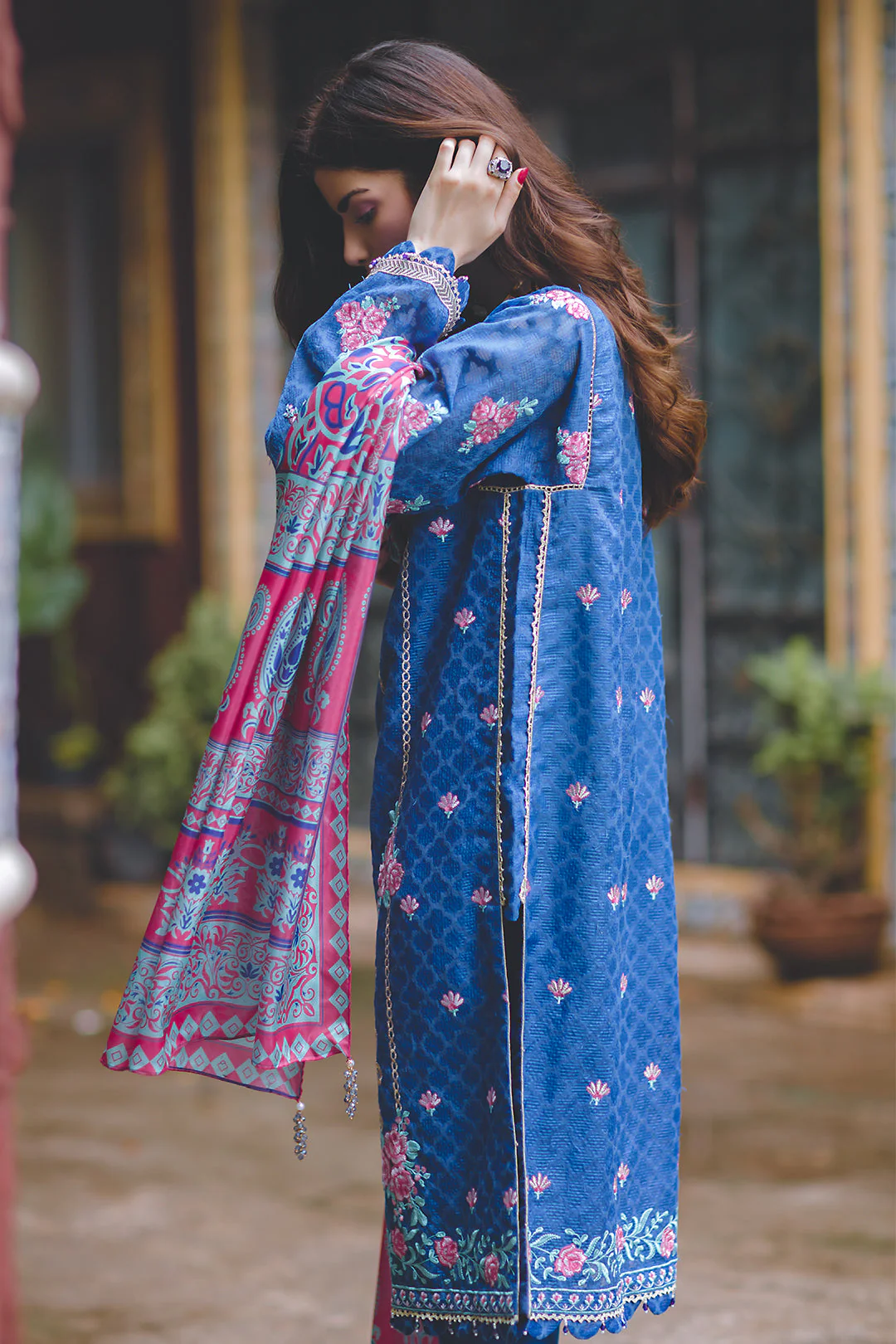 Embroidered Shirt Shalwar Dupatta - 0432 - Image 6