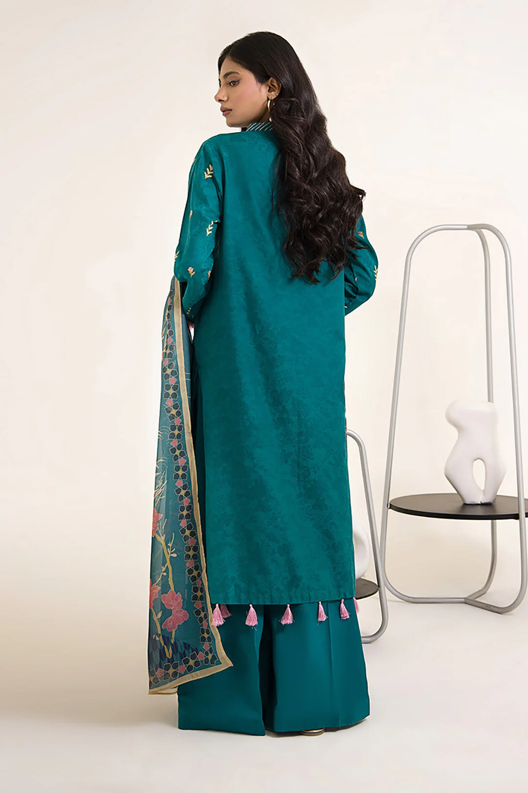 Embroidered Shirt Shalwar Dupatta - 0433 - Image 5