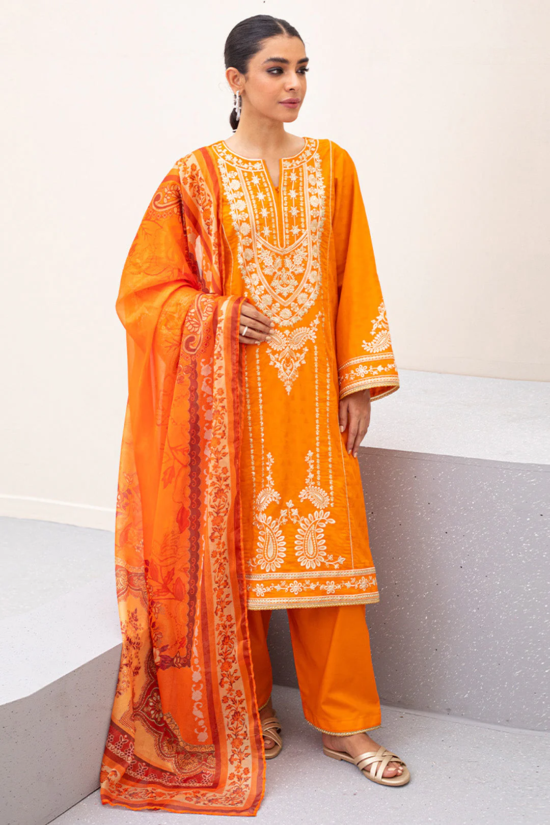 Embroidered Shirt Shalwar Dupatta - 0436 - Image 2