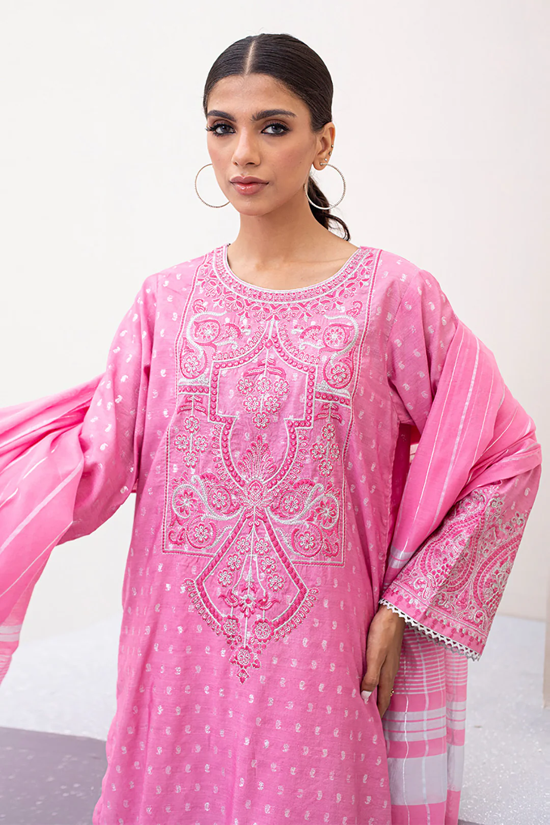 Embroidered Shirt Shalwar Dupatta - 0437 - Image 2