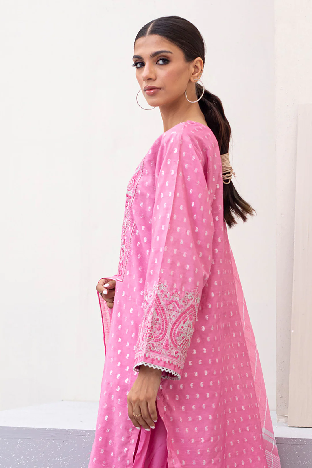 Embroidered Shirt Shalwar Dupatta - 0437 - Image 5