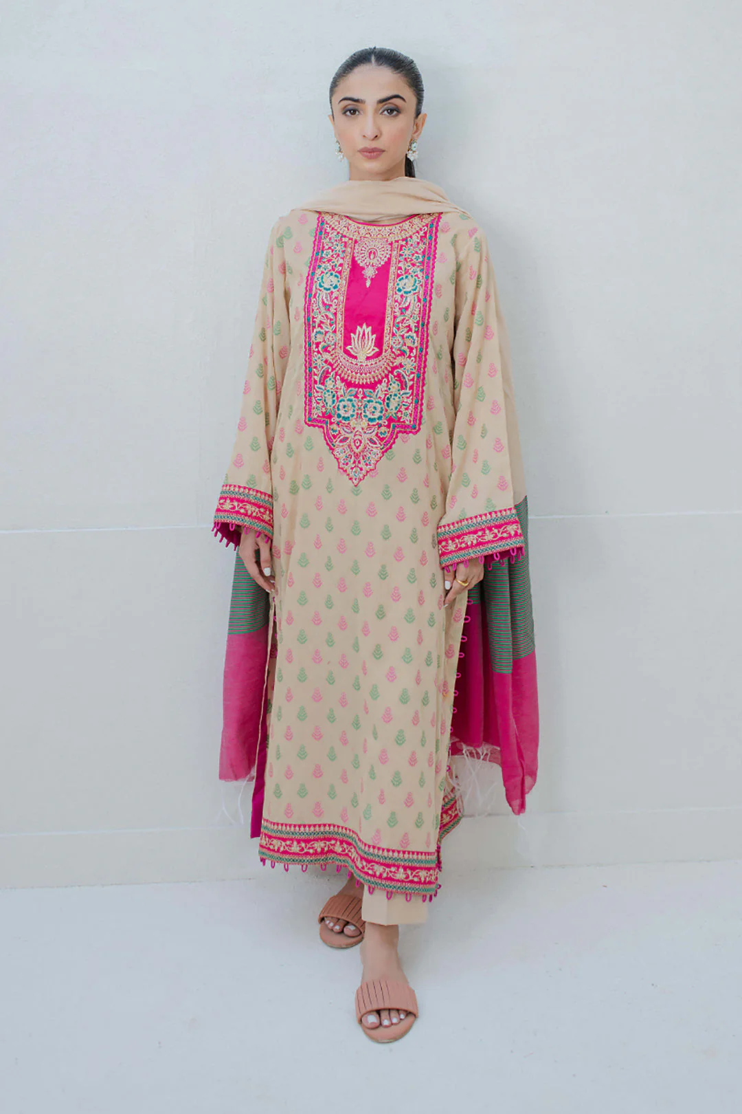 Embroidered Shirt Shalwar Dupatta - 0439 - Image 2