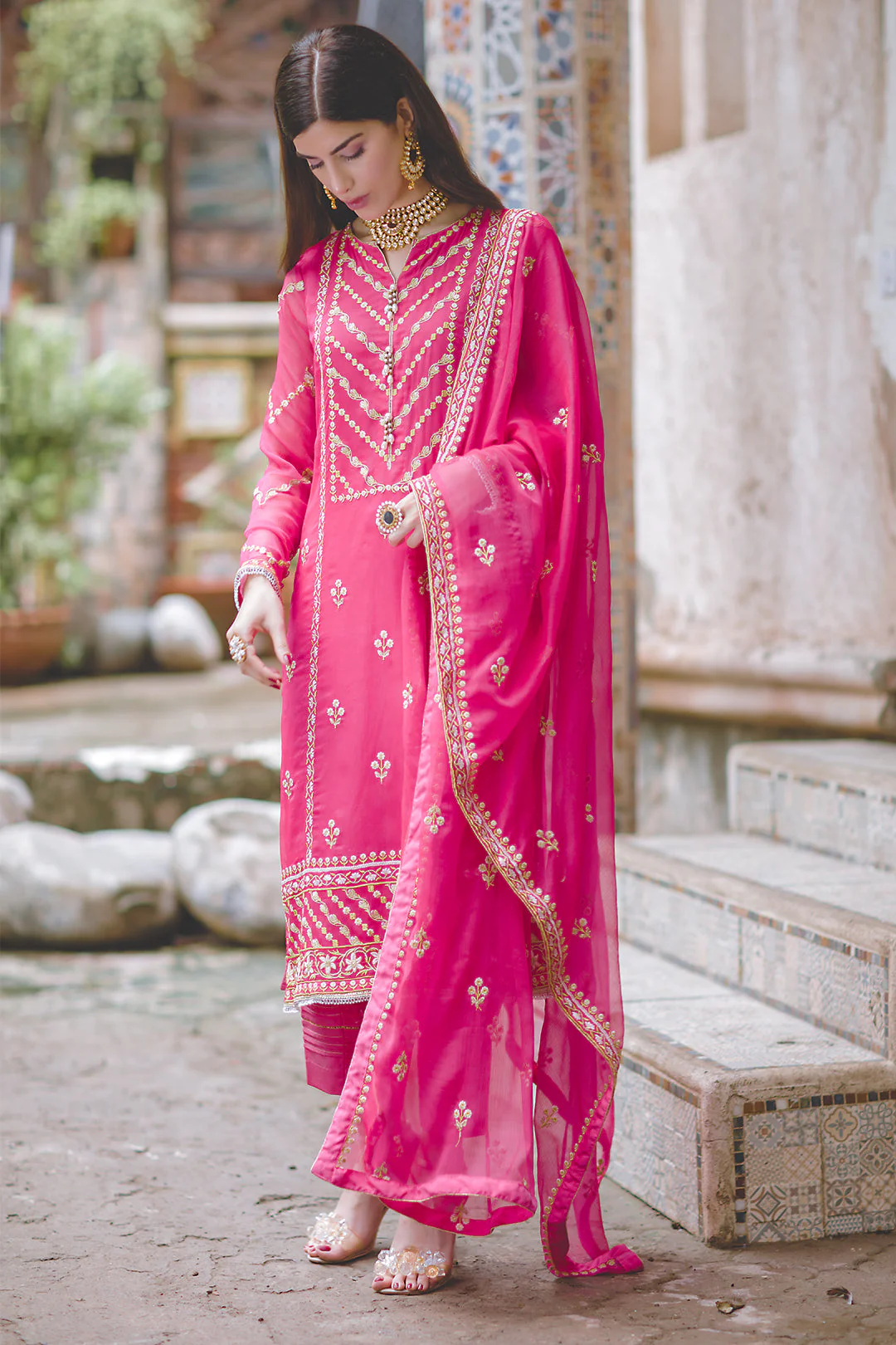 Embroidered Shirt Shalwar Dupatta - 0446 - Image 2
