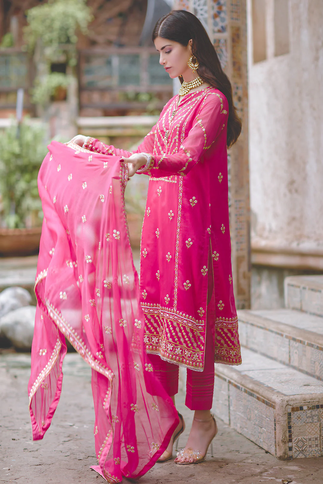 Embroidered Shirt Shalwar Dupatta - 0446 - Image 4