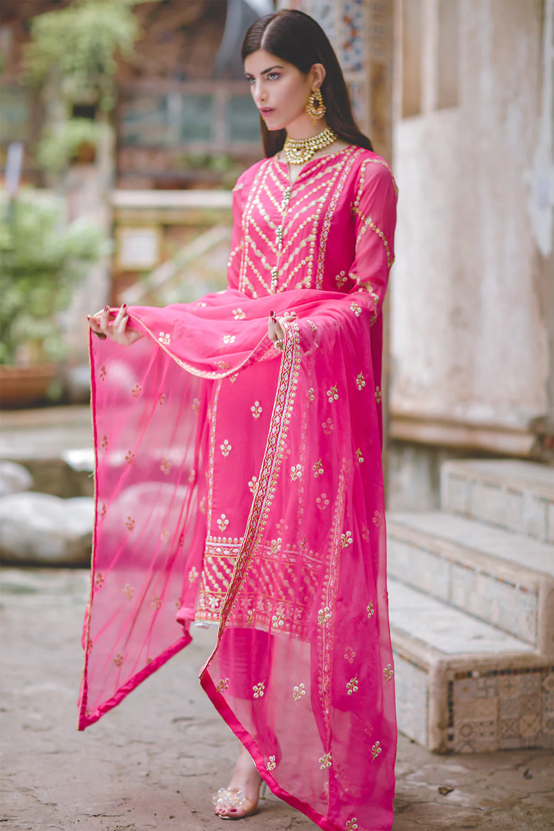 Embroidered Shirt Shalwar Dupatta - 0446 - Image 6
