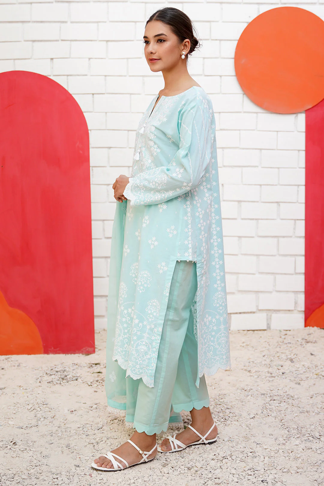 Embroidered Shirt Shalwar Dupatta - 0464 - Image 3