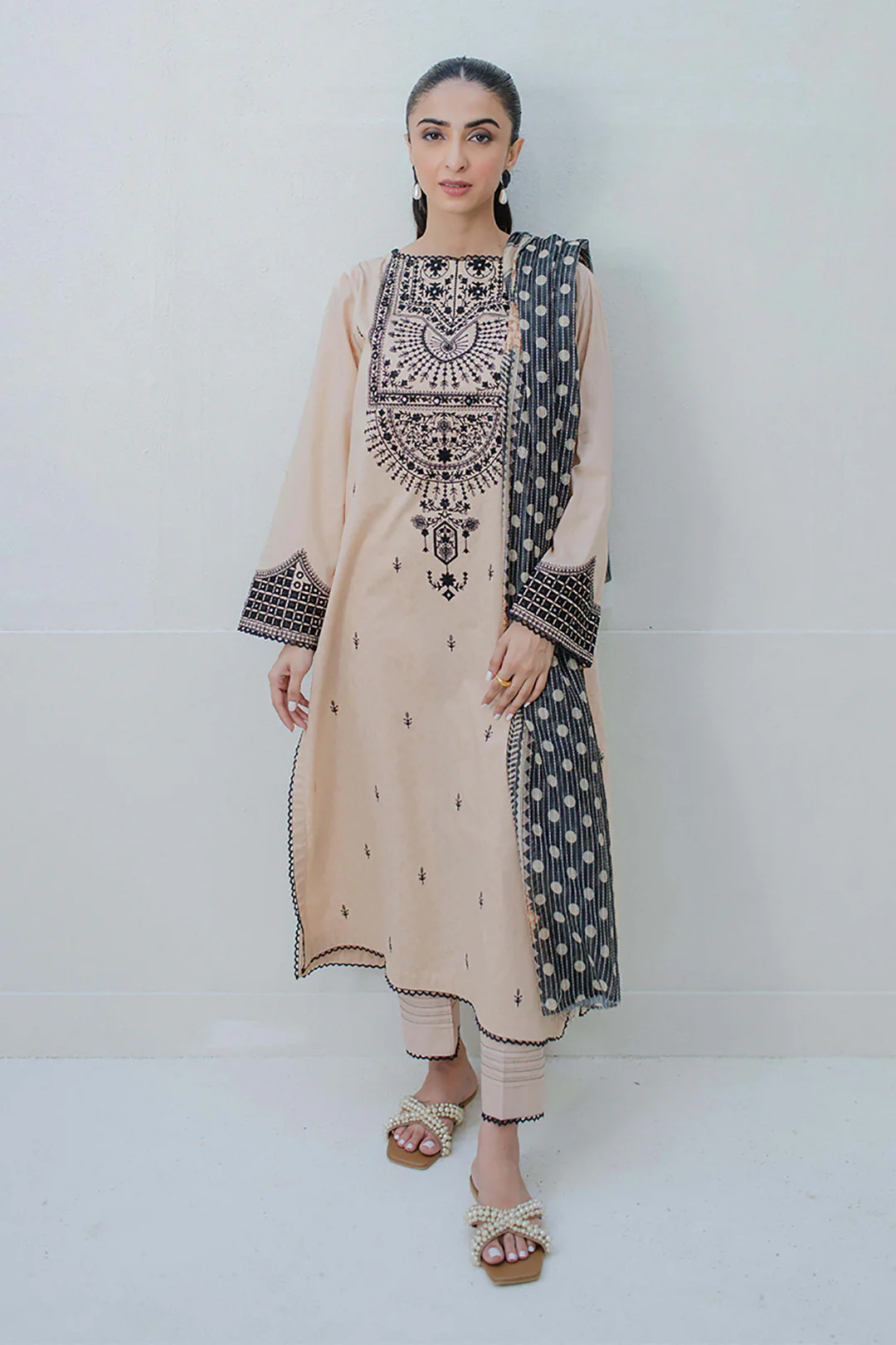 Embroidered Shirt Shalwar Dupatta - 0491 - Image 2