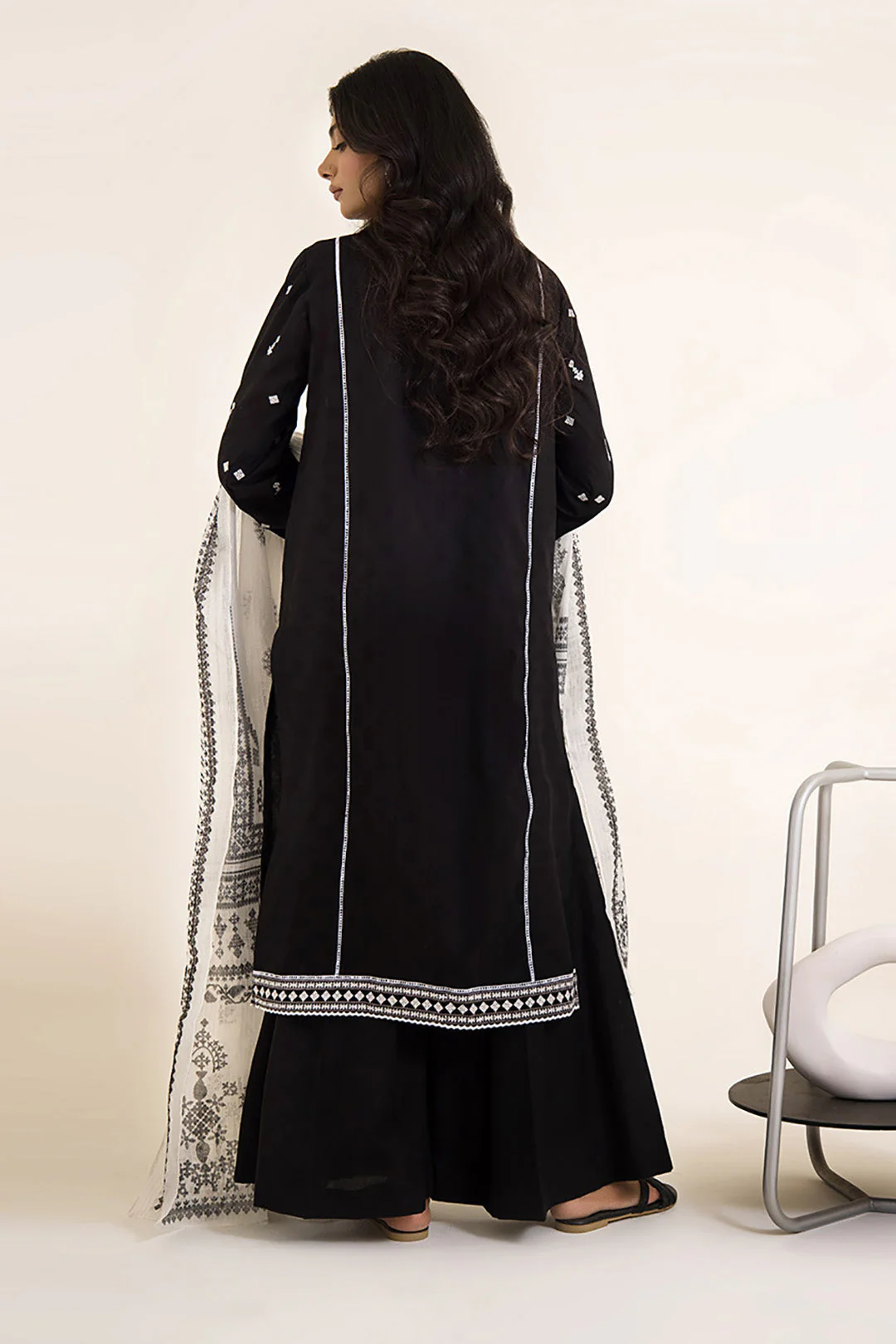 Embroidered Shirt Shalwar Dupatta - 0493 - Image 4