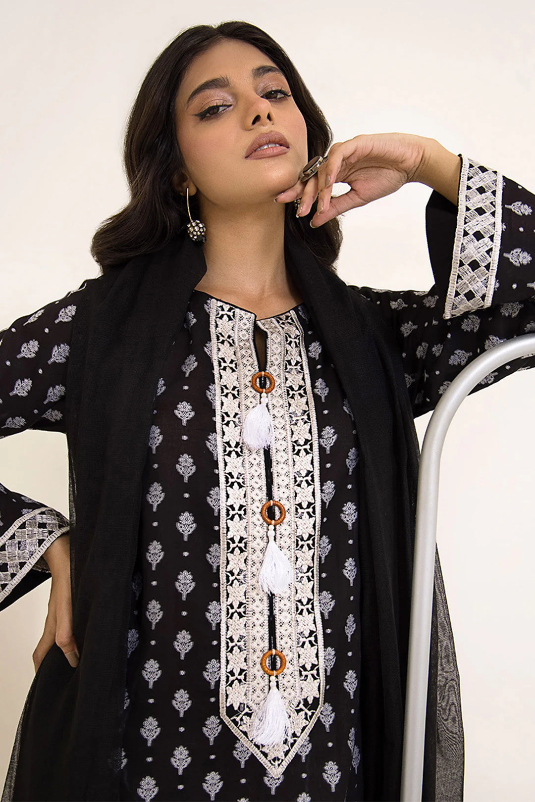 Embroidered Shirt Shalwar Dupatta - 0500