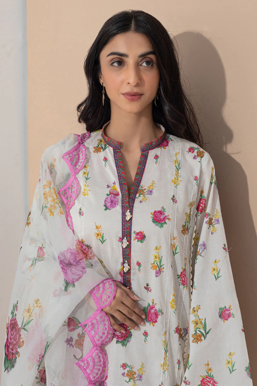Embroidered Shirt Shalwar Dupatta - 0502 - Image 2