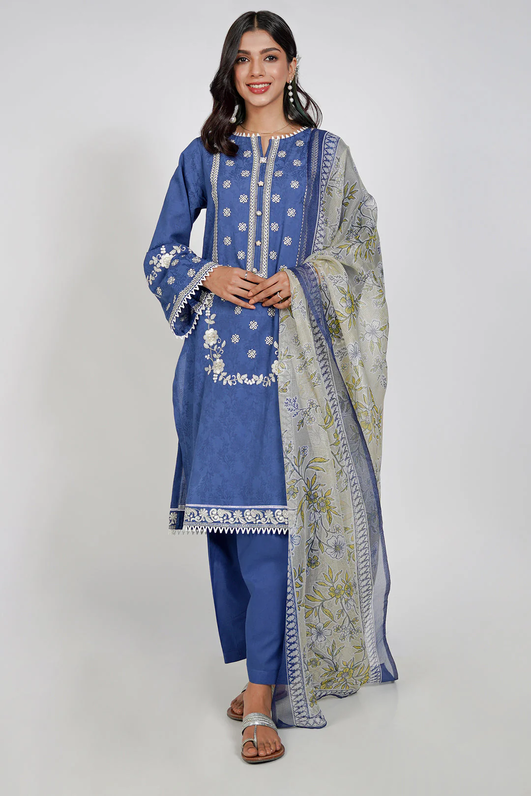 Embroidered Shirt Shalwar Dupatta - 0555 - Image 2