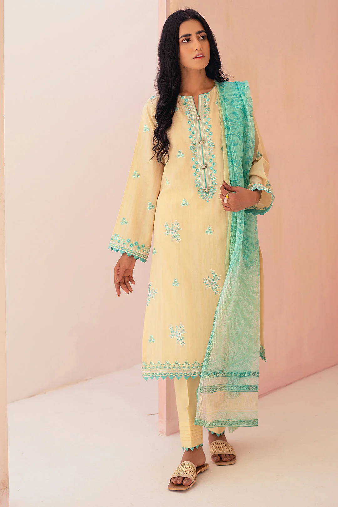 Embroidered Shirt Shalwar Dupatta - 0560 - Image 3