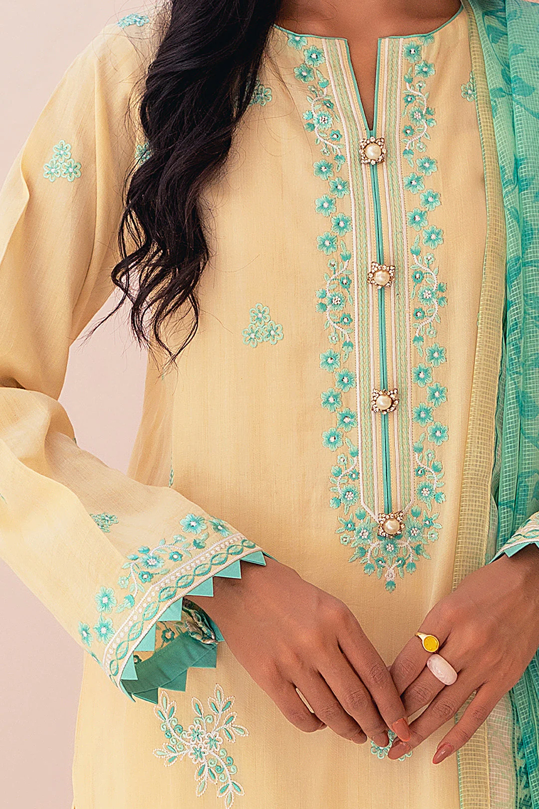 Embroidered Shirt Shalwar Dupatta - 0560 - Image 4