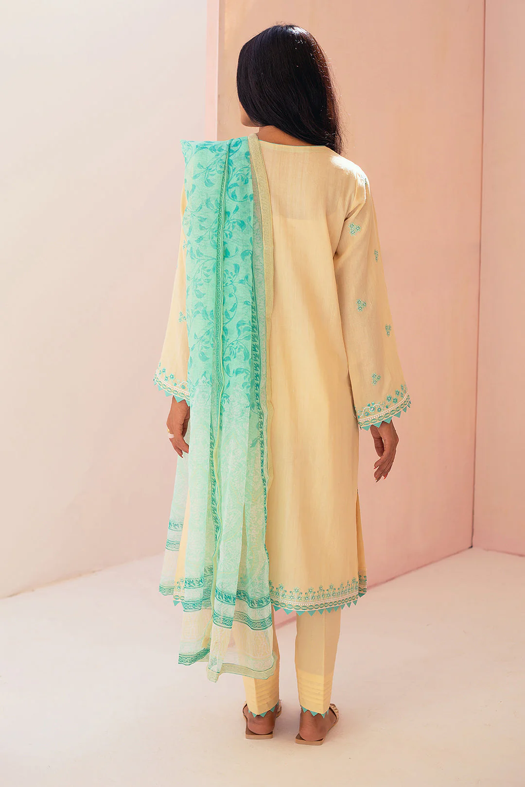 Embroidered Shirt Shalwar Dupatta - 0560 - Image 5