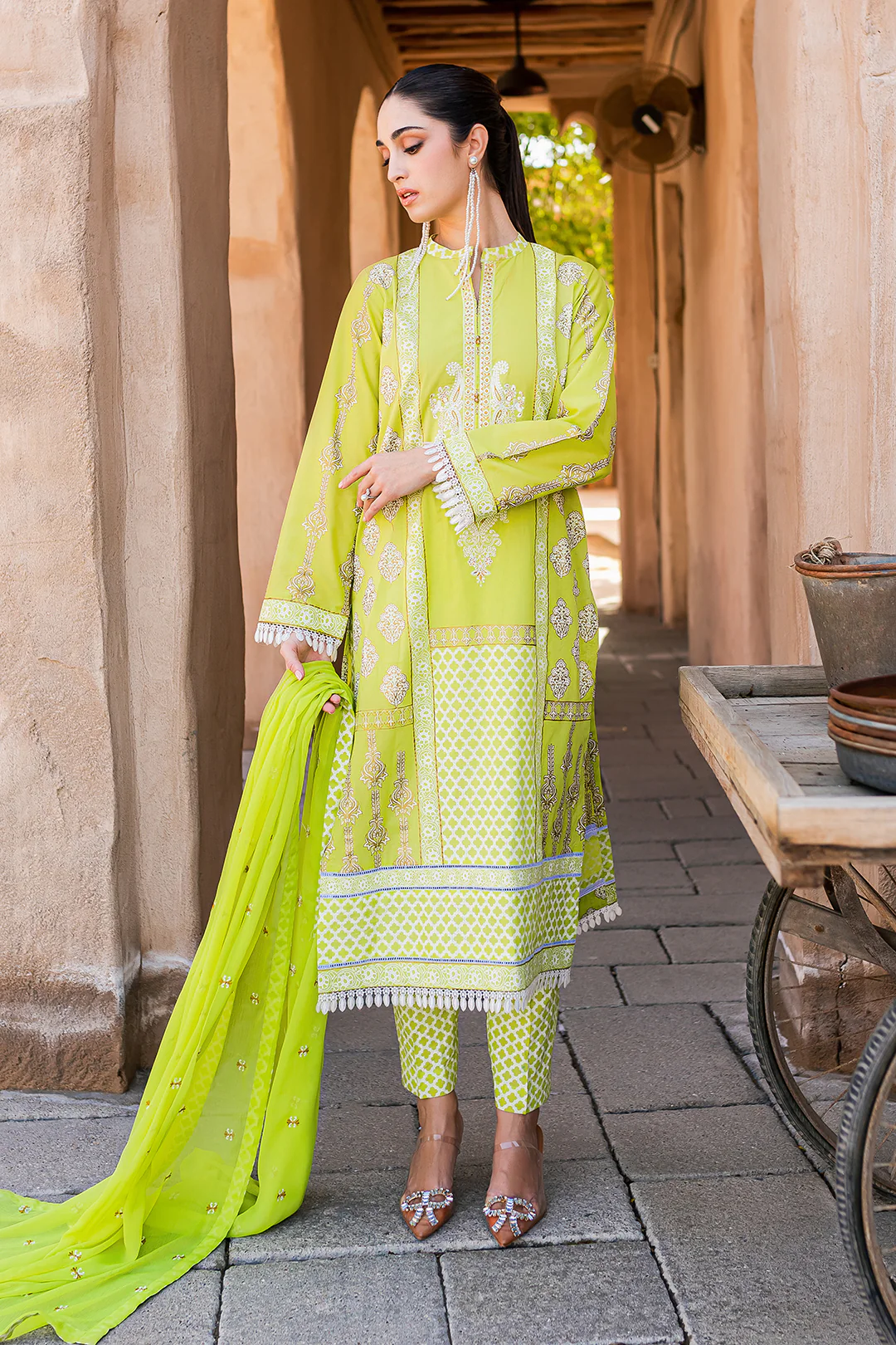 Embroidered Shirt Shalwar Dupatta - 0565 - Image 3